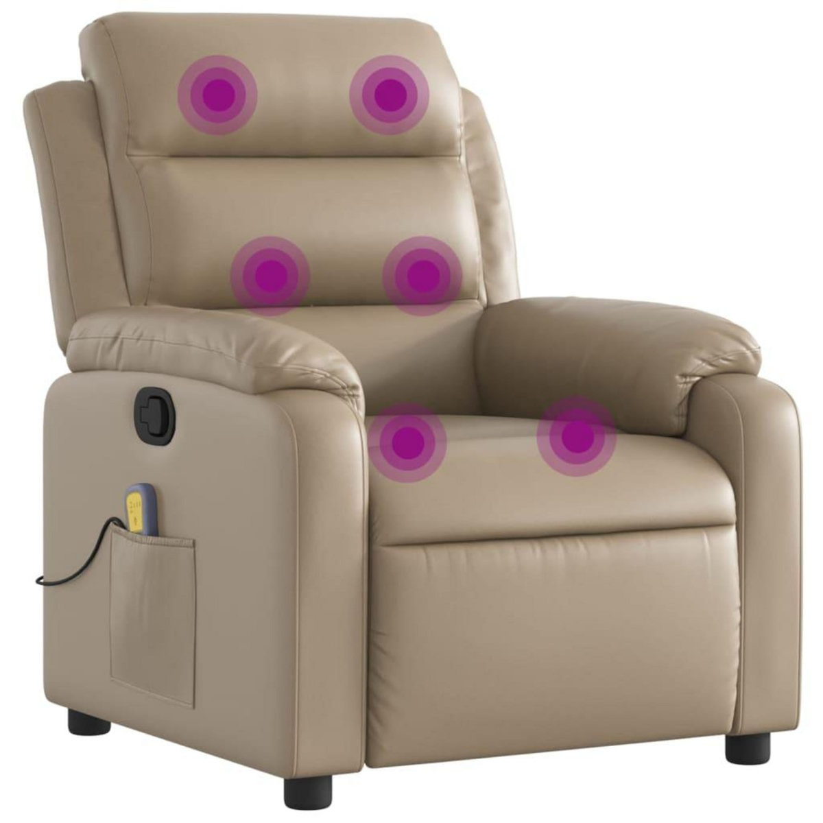 VIDAXL Fauteuil de massage inclinable Cappuccino Similicuir