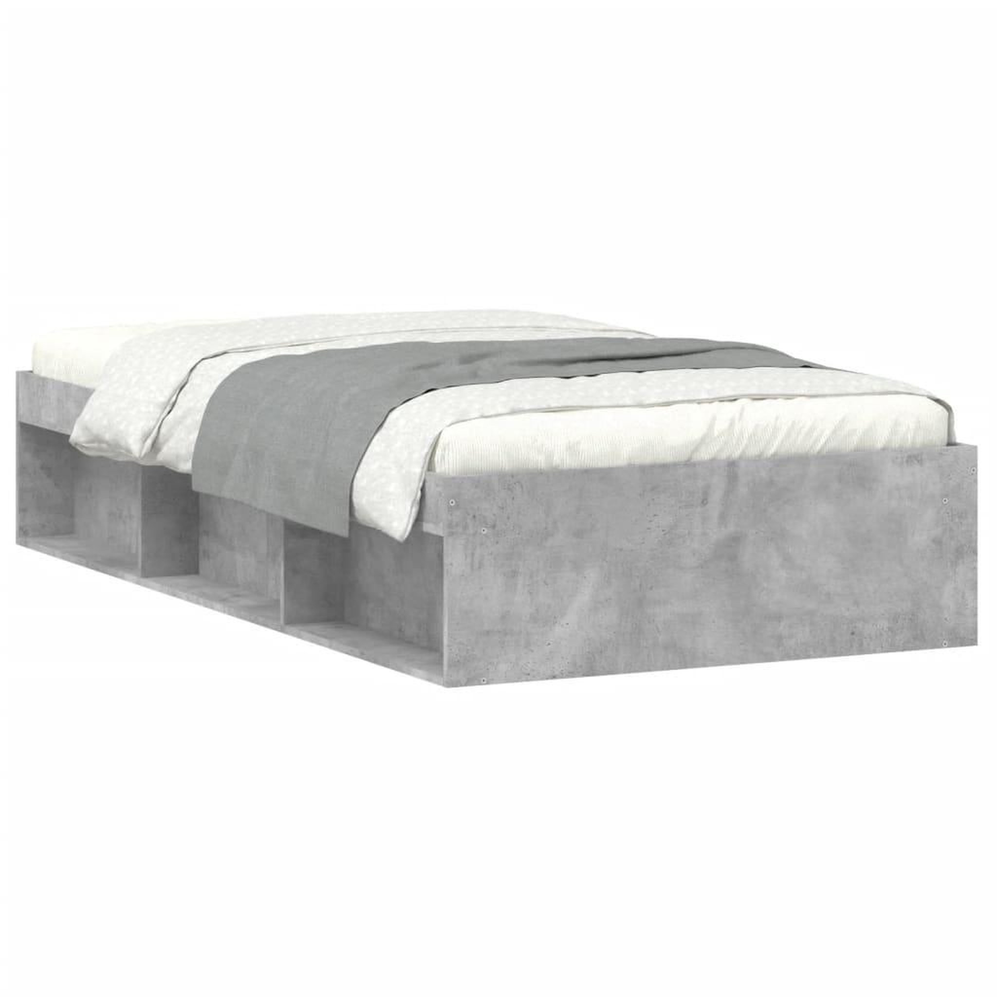 Voir la diapositive 2 : VIDAXL Cadre de lit sans matelas gris beton 90x190 cm