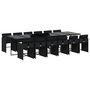 Voir la diapositive 2 : VIDAXL Ensemble a manger de jardin 13 pcs coussins noir resine tressee