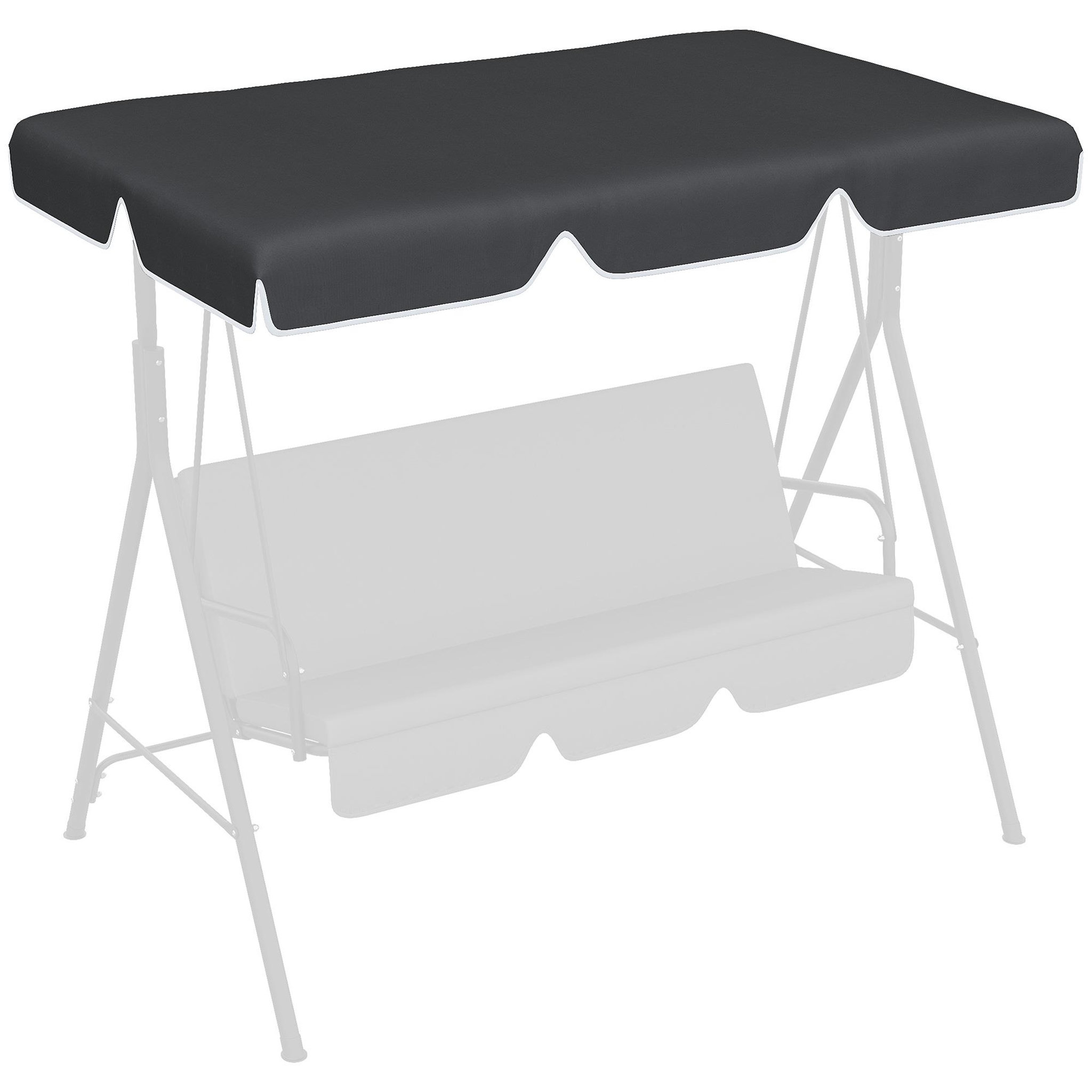 Voir la diapositive 1 : OUTSUNNY Toile de Rechange pour balancelle de Jardin Tissu Polyester Haute densité 200 g/m² 192L x 144l cm - noir