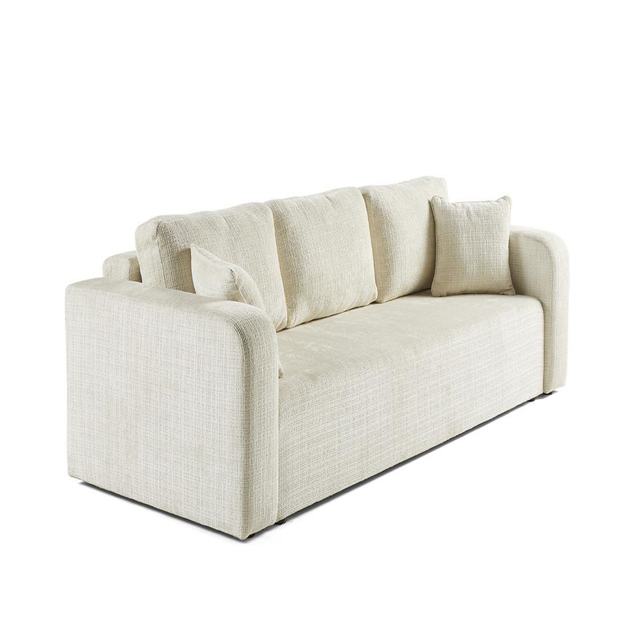 Voir la diapositive 6 : BEST MOBILIER Miro - canapé droit 3 places - convertible avec coffre - en velours texturé