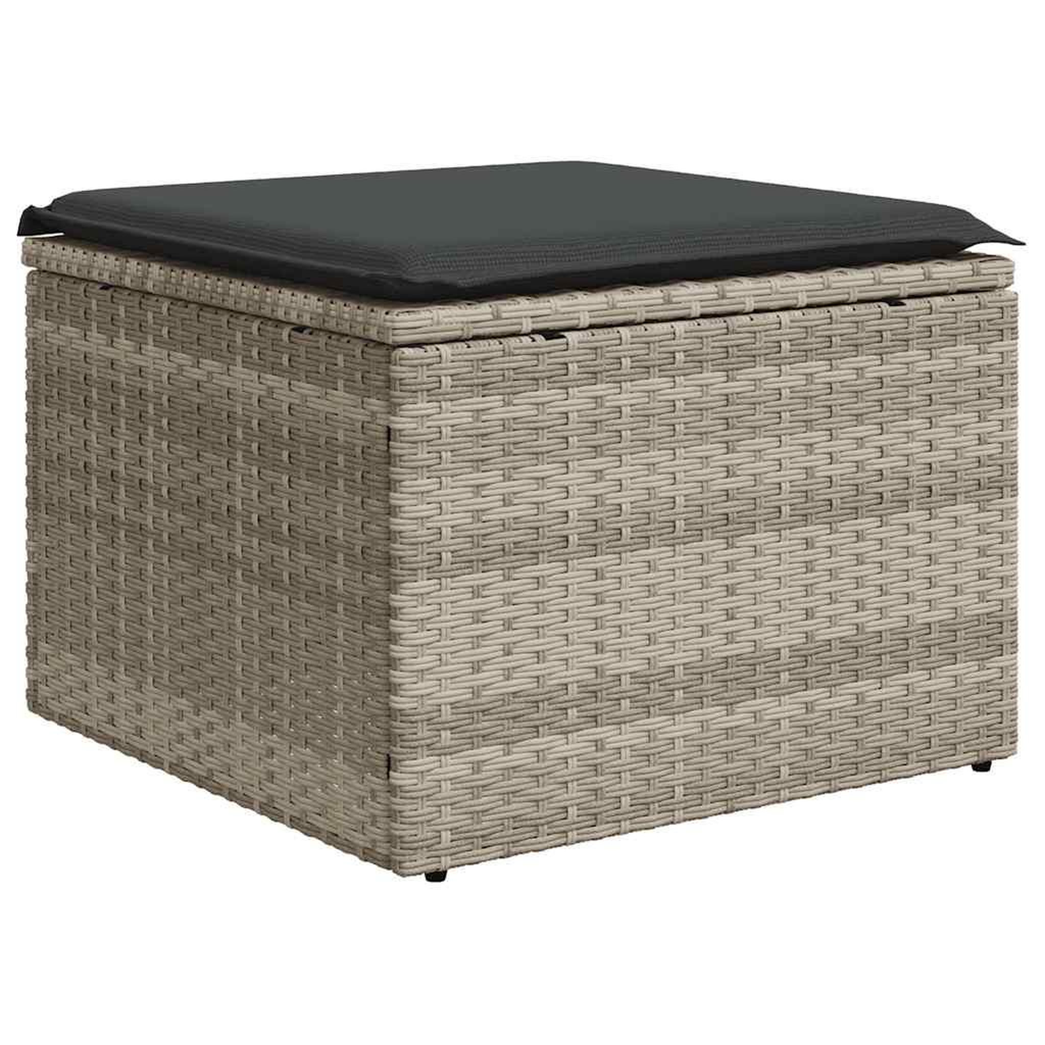 Voir la diapositive 5 : VIDAXL Salon de jardin 4 pcs avec coussins gris clair resine tressee