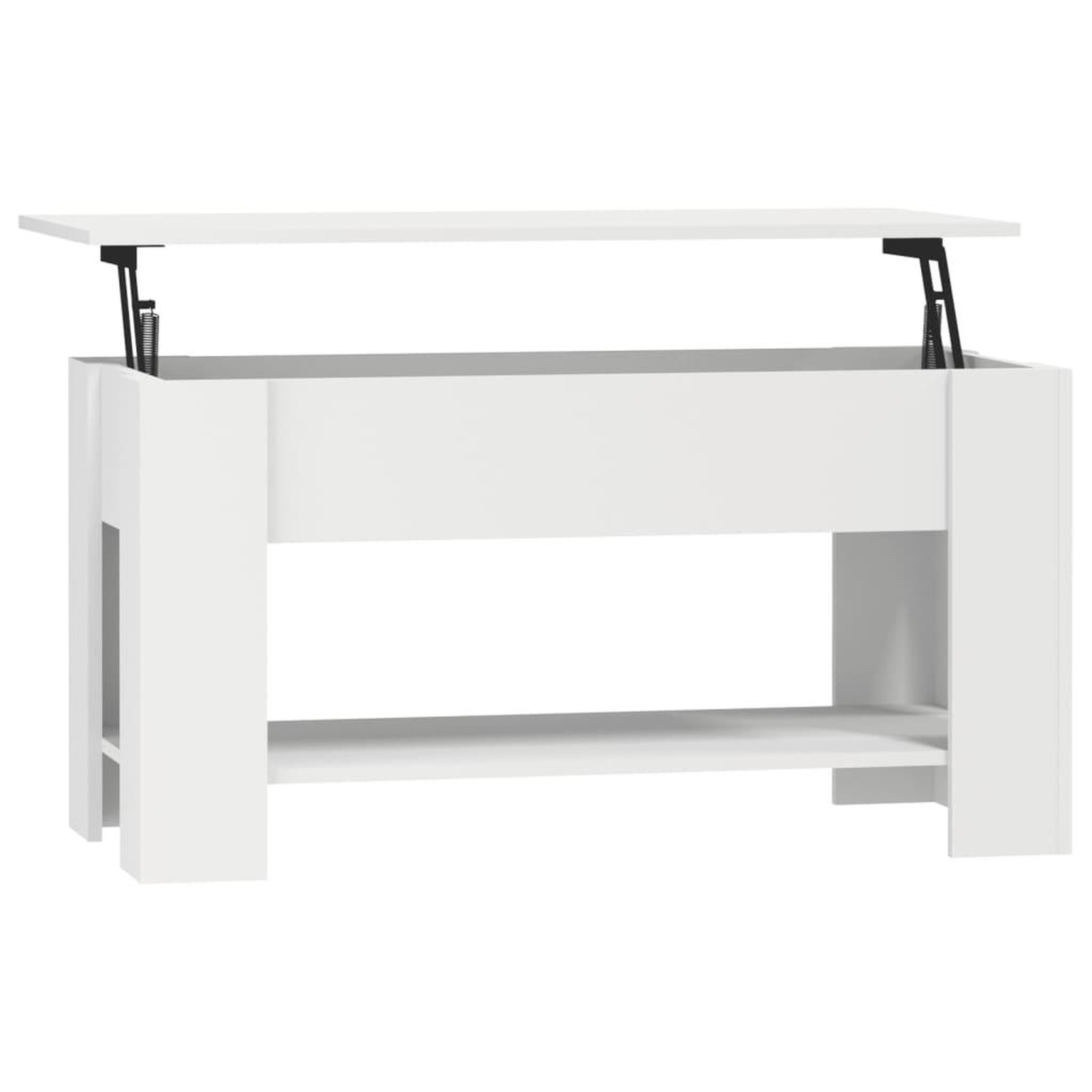 Voir la diapositive 2 : VIDAXL Table basse blanc 101x49x52 cm bois d'ingenierie