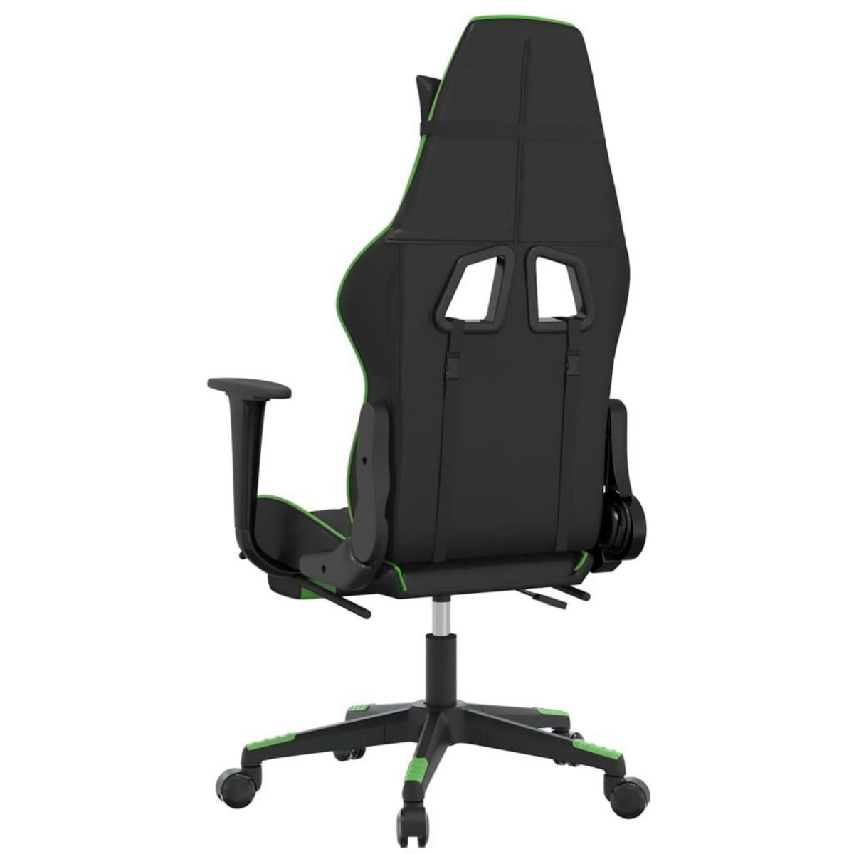 VIDAXL Chaise de jeu avec repose-pied Noir et vert Similicuir