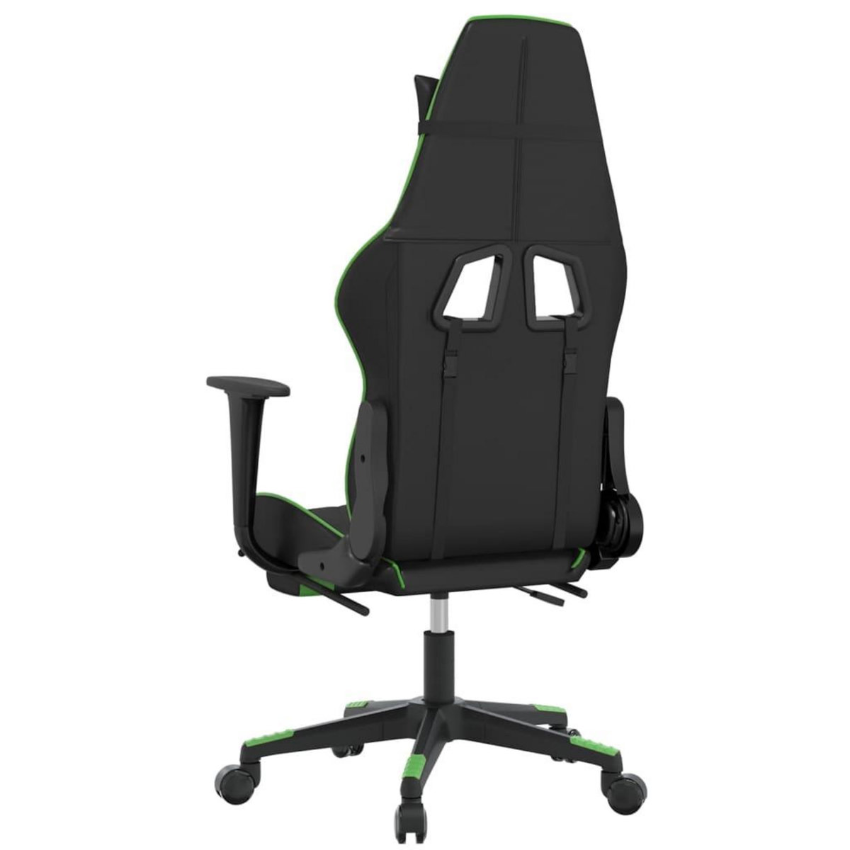 VIDAXL Chaise de jeu avec repose-pied Noir et vert Similicuir