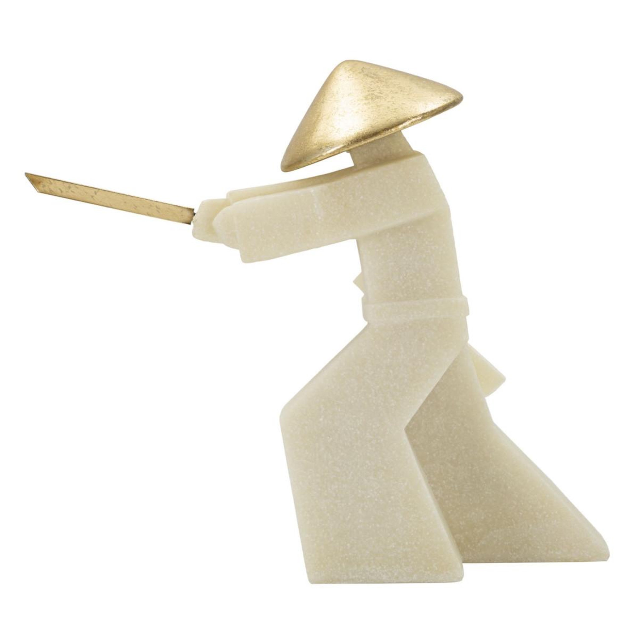 Voir la diapositive 3 : Paris Prix Statuette déco samouraï  toku  30cm blanc & or