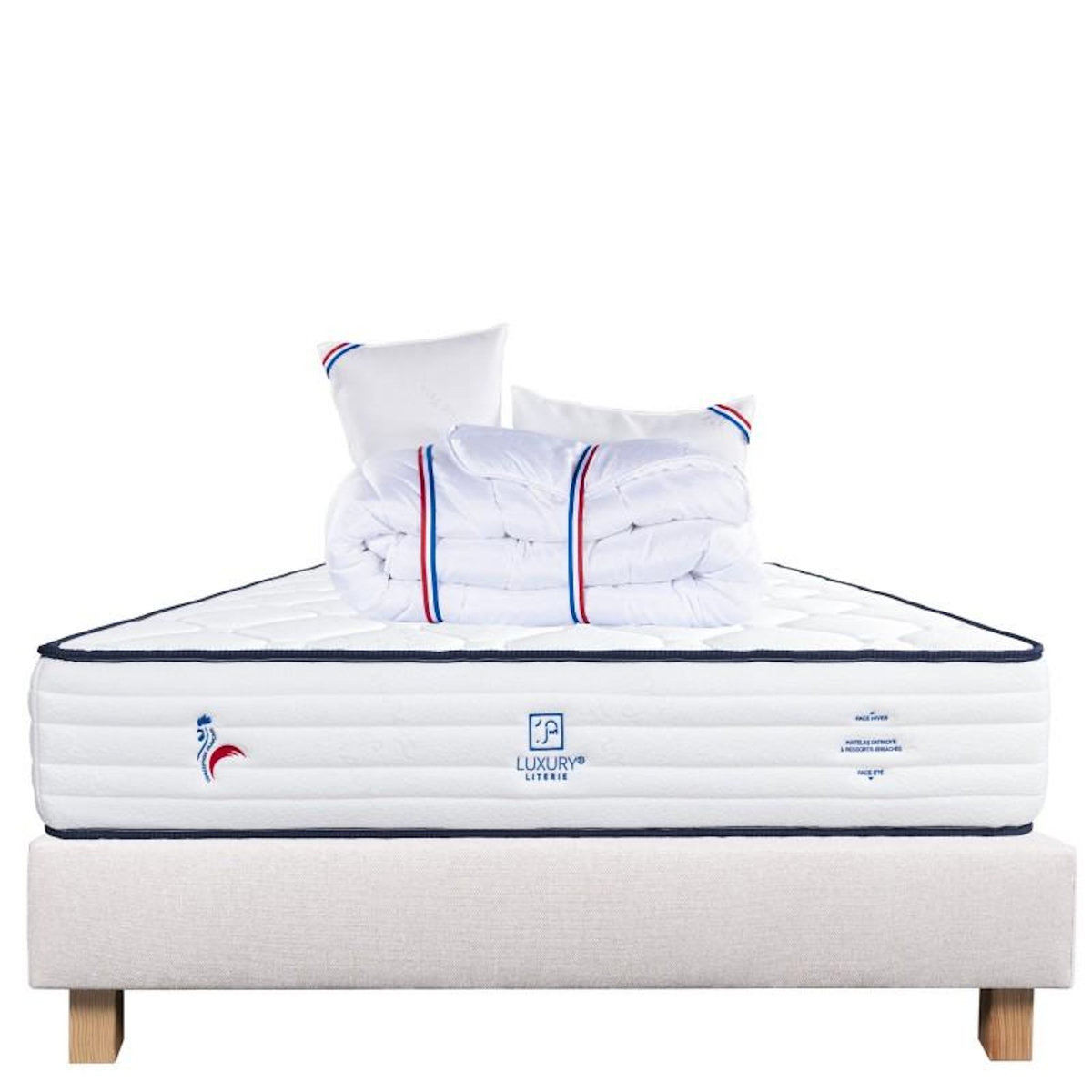 LUXURY LITERIE Ensemble literie ressorts, Patriote Ferme, Beige