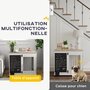 Voir la diapositive 4 : PAWHUT Cage pour chien intérieur - cage d'intérieur design - 2 portes - tableau noir pour craie - barreaux acier