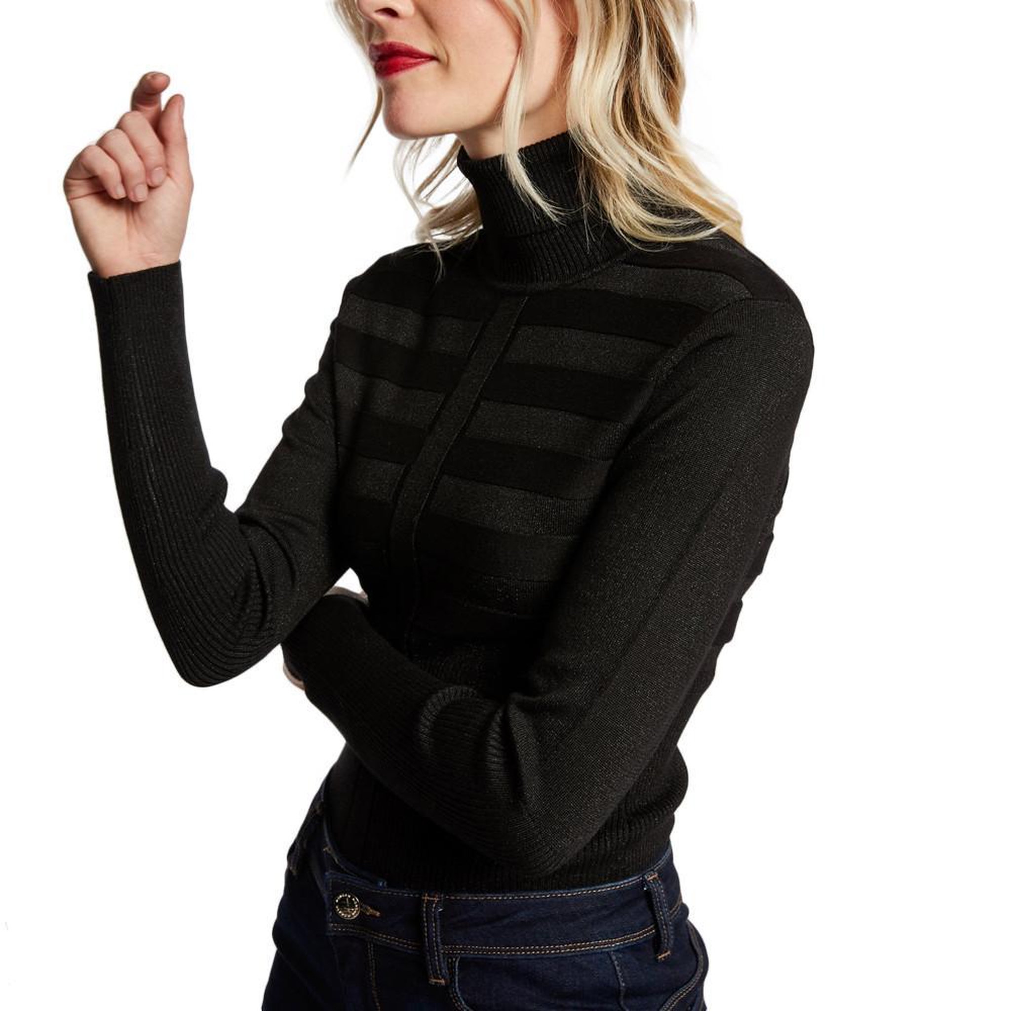 MORGAN Pull  Brillant femme Morgan Mentosa. Coloris disponibles : Noir