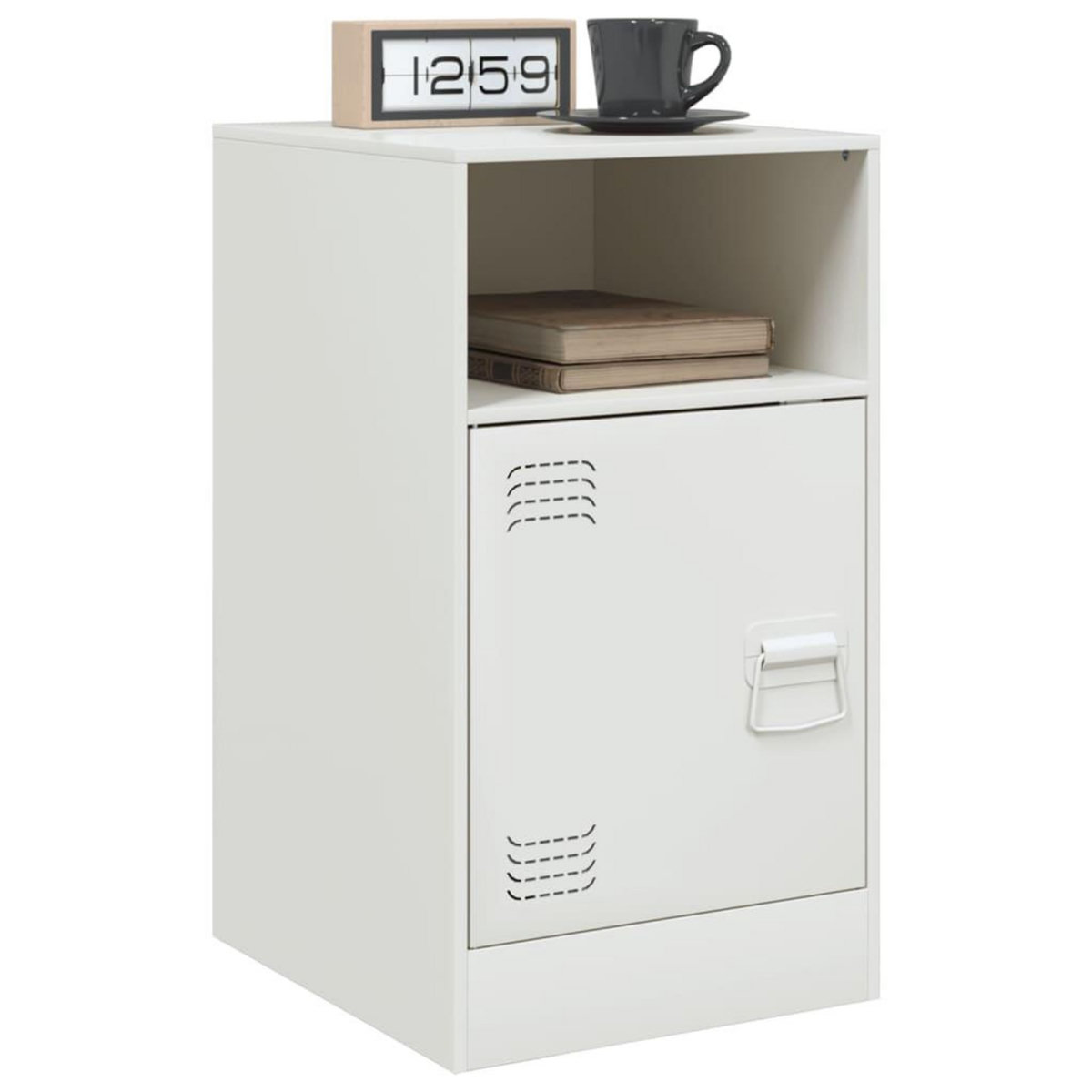 VIDAXL Table de chevet blanc 34,5x39x62 cm acier