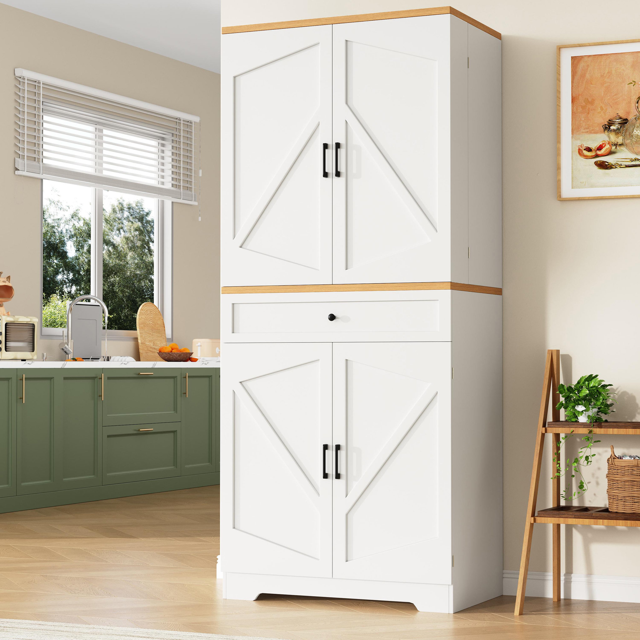 Voir la diapositive 4 : MERAX Buffet de cuisine 4 portes 1 tiroir - 80 cm blanc mdf