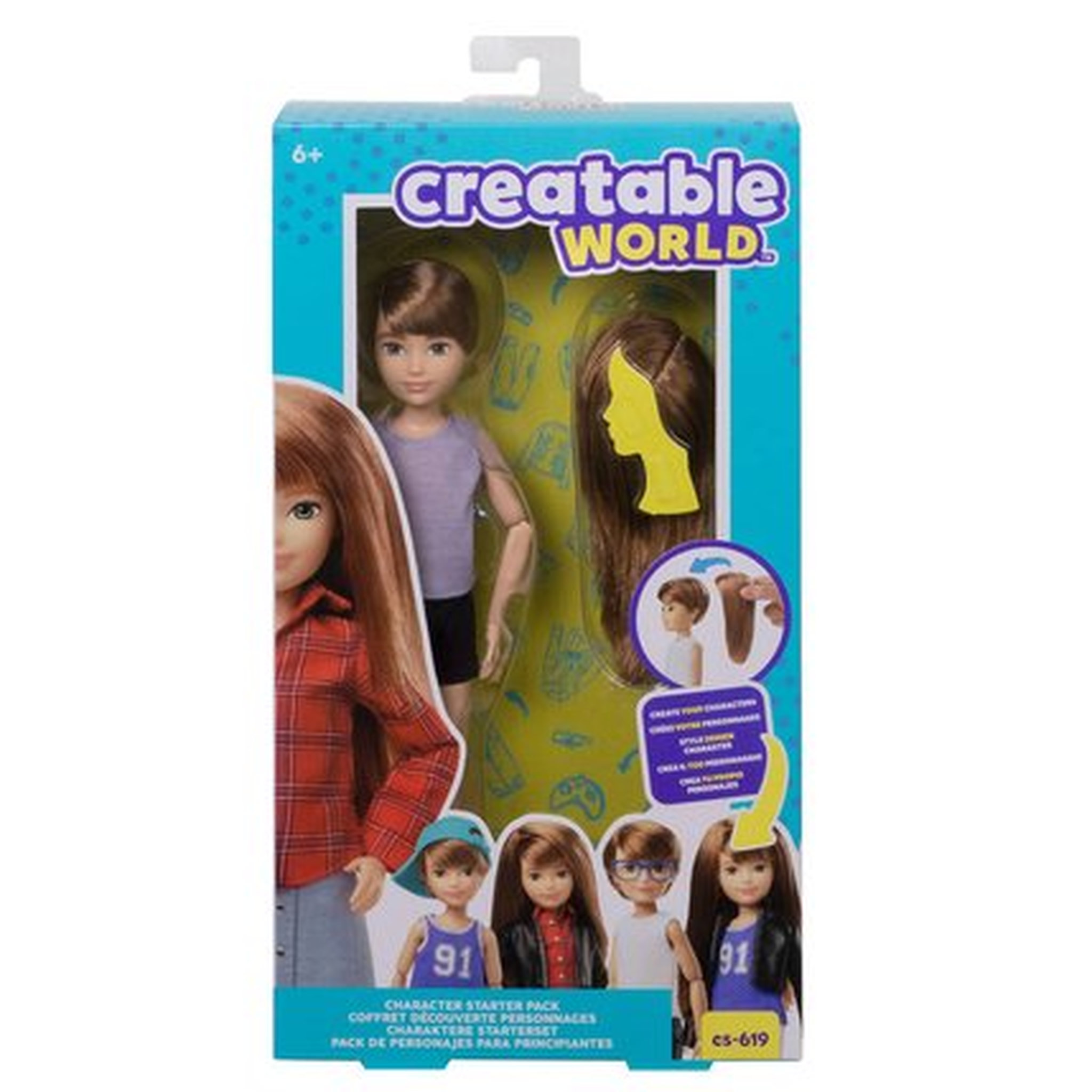 Voir la diapositive 1 : Creatable World Perruque