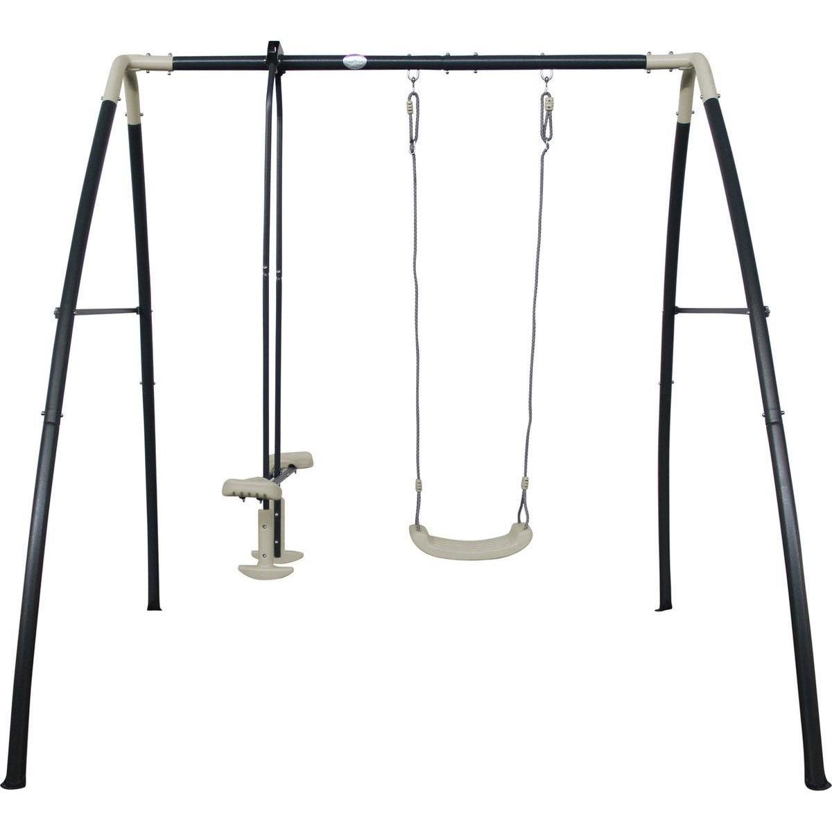 Axi House AXI Set de Balançoire en métal en anthracite  and  crème 3 agrès