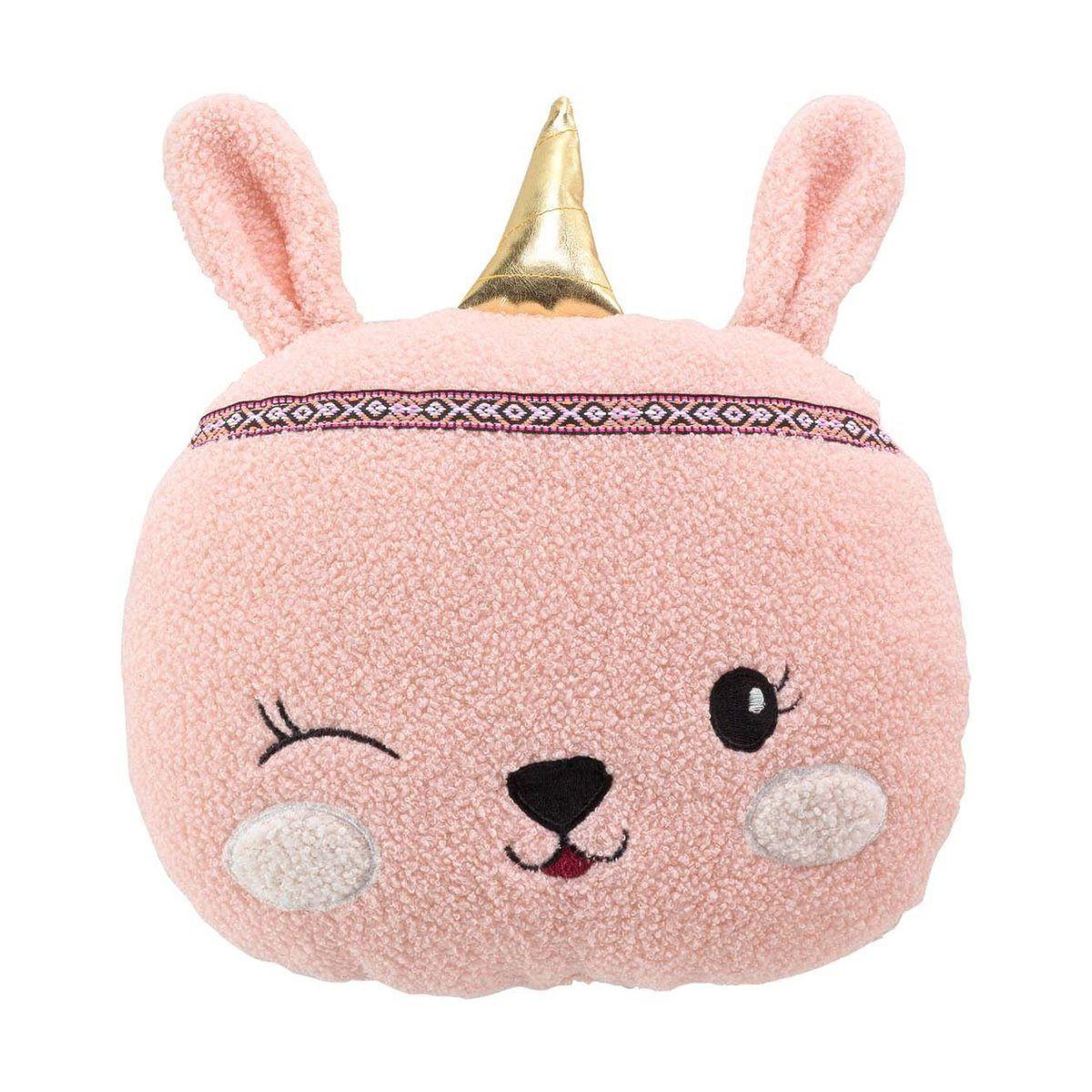 Douceur d'Intérieur Coussin déco enfant licorne  étoiline  30x30cm rose