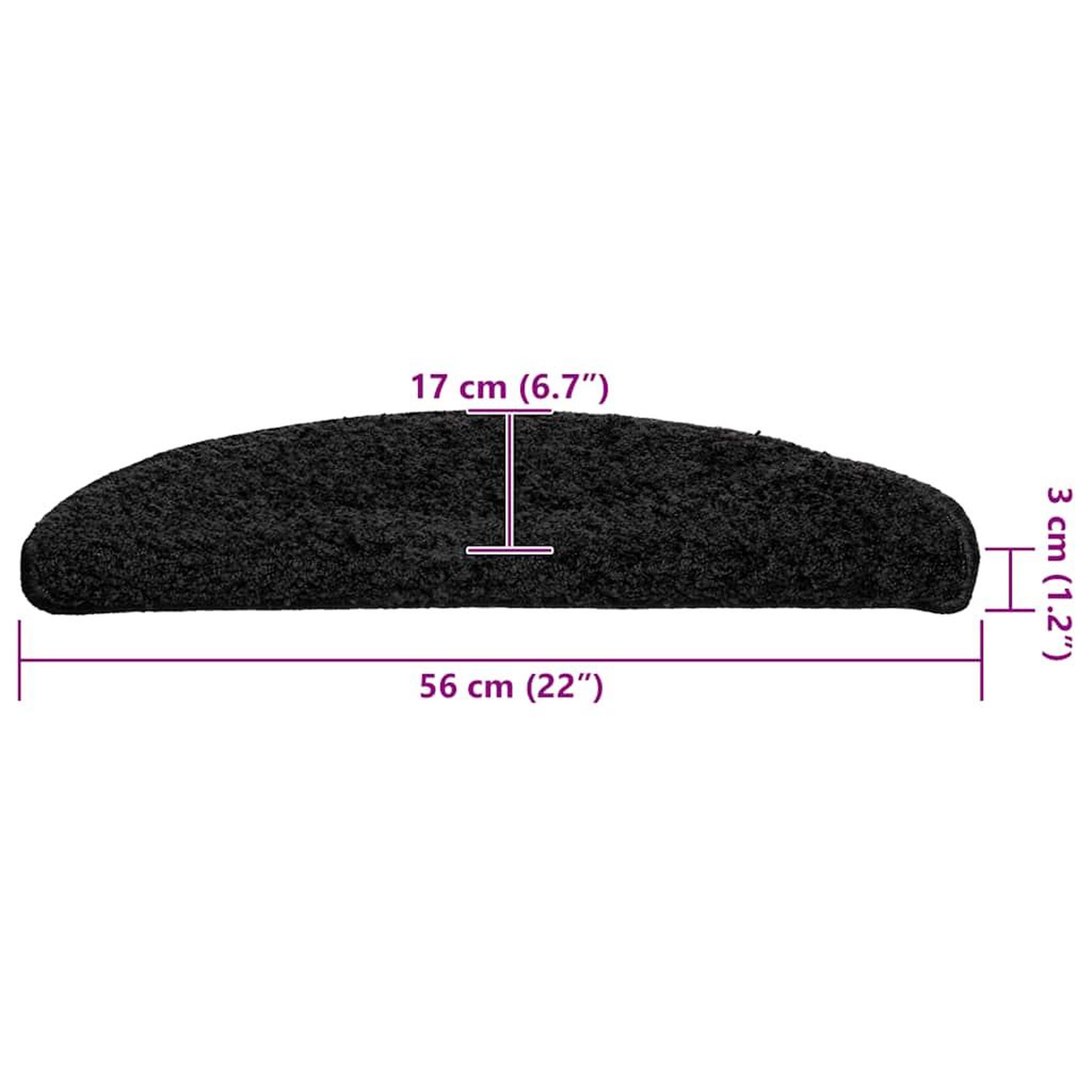 Voir la diapositive 6 : VIDAXL Tapis d'escalier 20 pcs noir 56x17x3 cm
