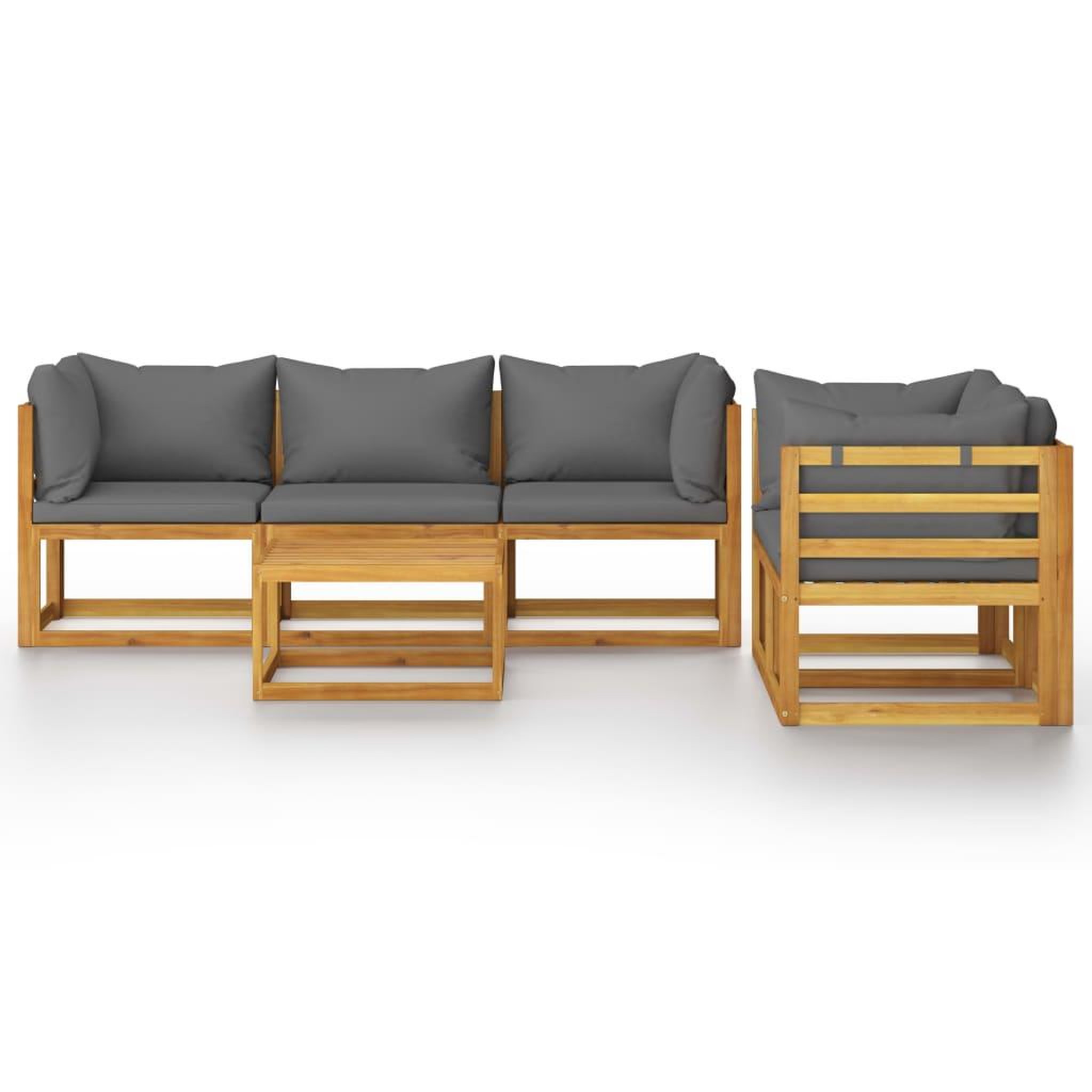 Voir la diapositive 3 : VIDAXL Salon de jardin 6 pcs avec coussin Bois d'acacia solide