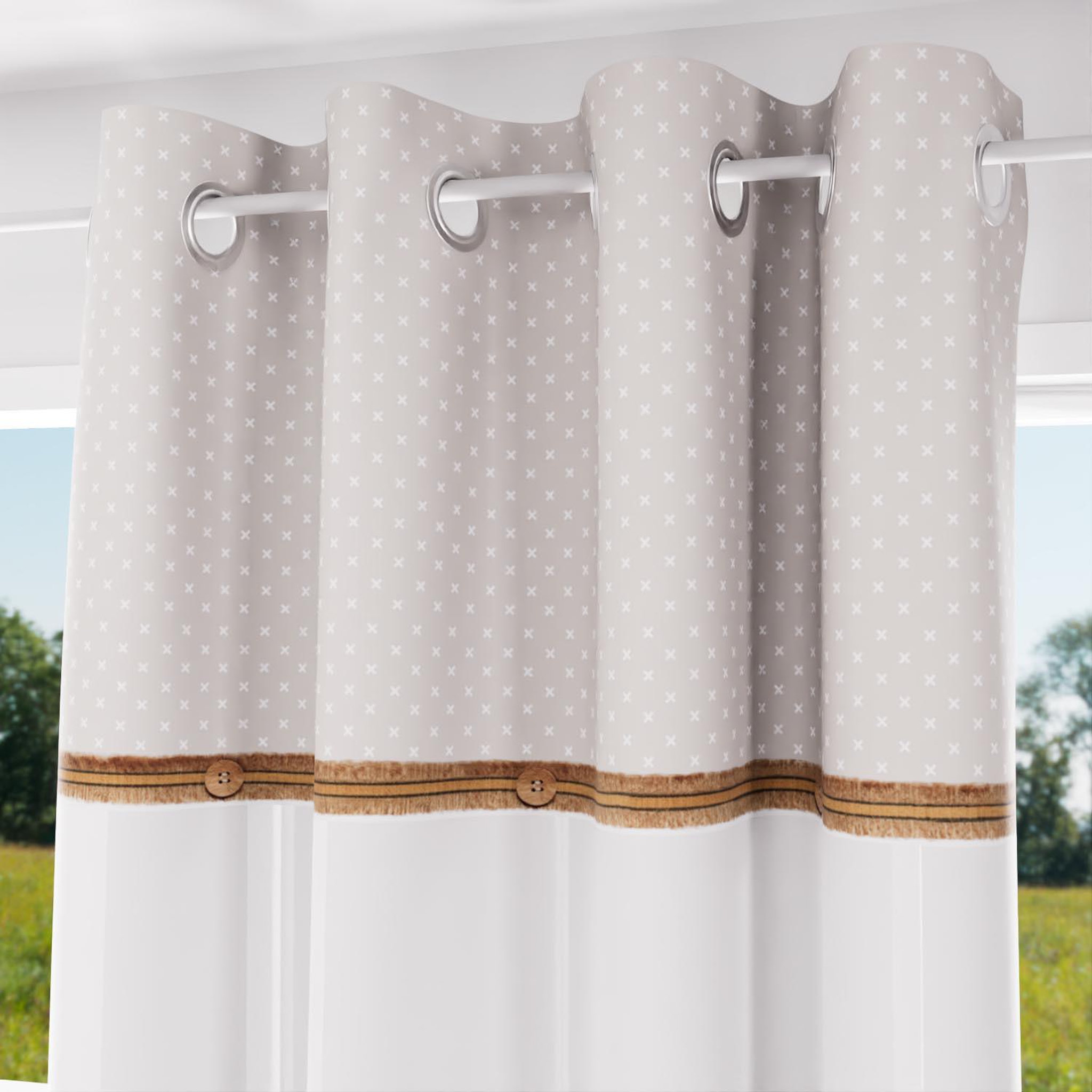 SOLEIL D'OCRE Voilage coton à oeillets 135x250 cm candice, par soleil d'ocre