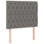Voir la diapositive 2 : VIDAXL Tetes de lit 2 pcs Gris fonce 100x7x78/88 cm Tissu