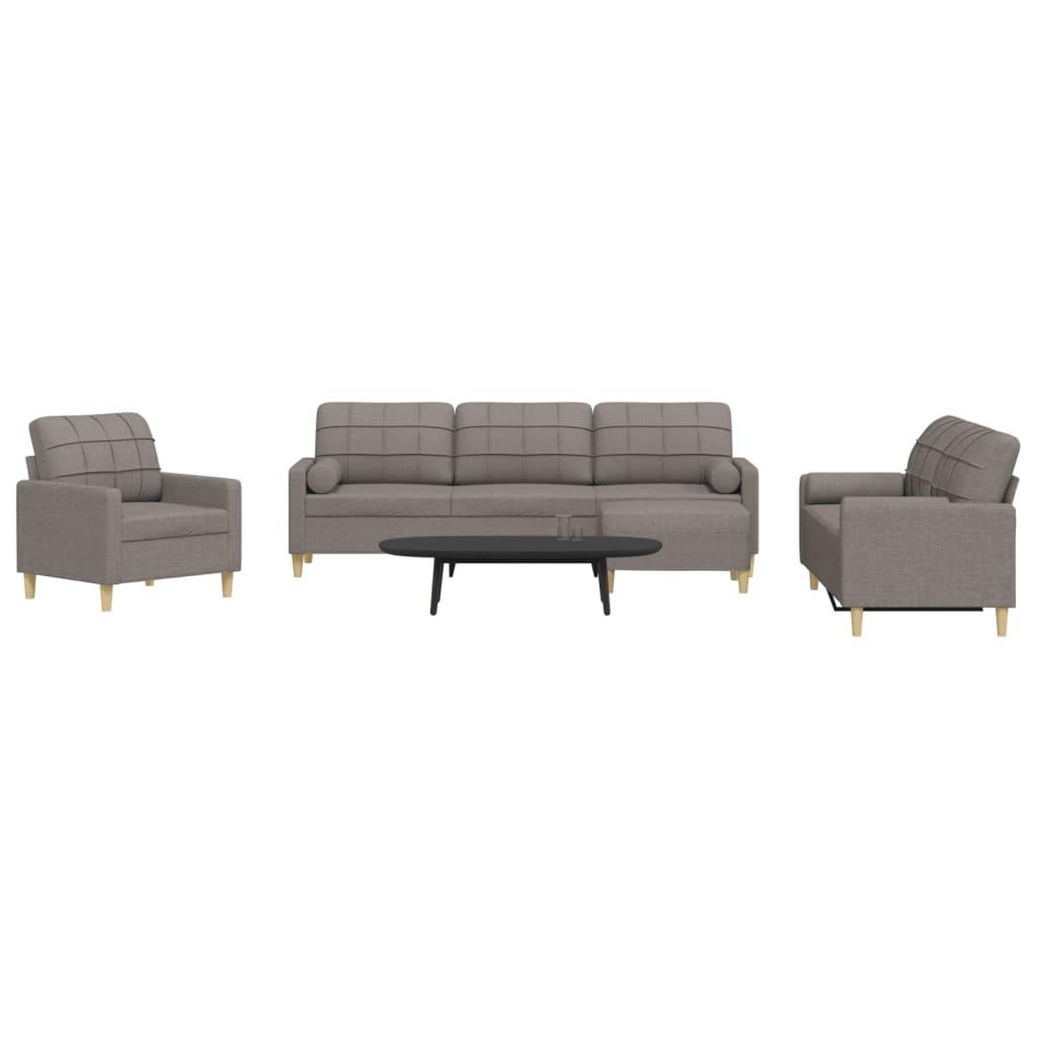 VIDAXL Ensemble de canapes 4 pcs repose-pied et coussins decoratifs