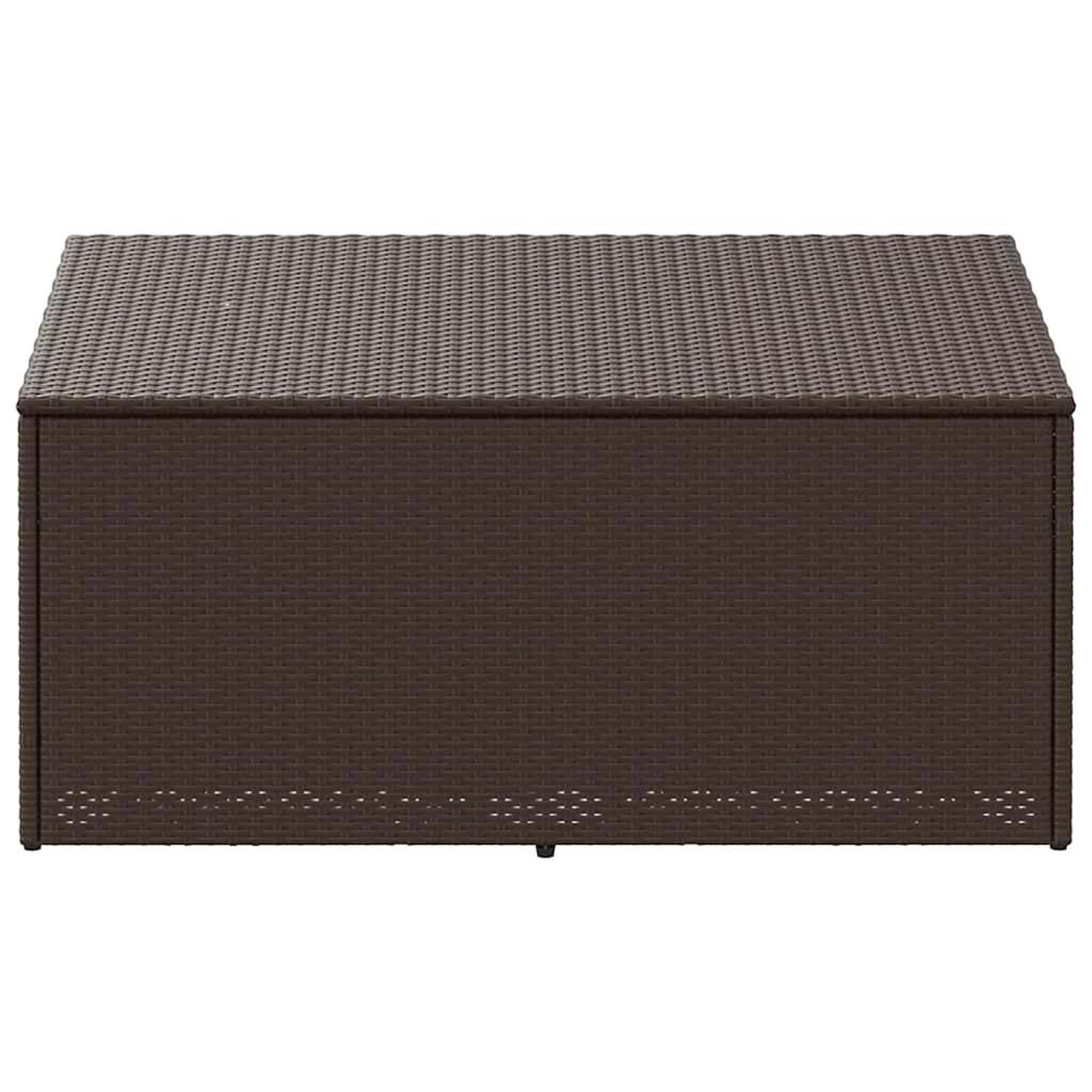 Voir la diapositive 4 : VIDAXL Boîte de rangement de jardin marron 110x50x58 cm resine tressee