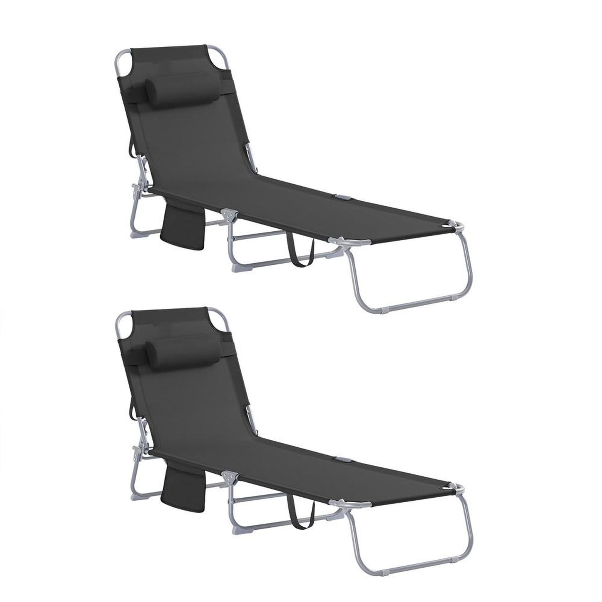 Voir la diapositive 1 : SOBUY SoBuy - Lot de 2 bains de soleil - Minimaliste - OGS35X2