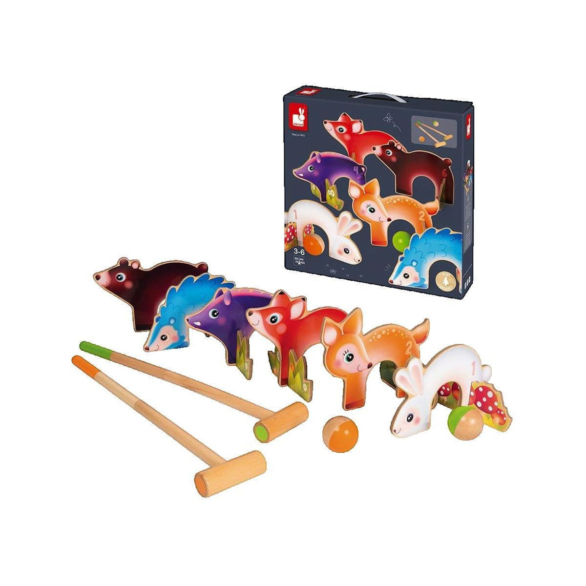 Juratoys-Janod Jeu de Croquet Animaux de la Forêt - Janod