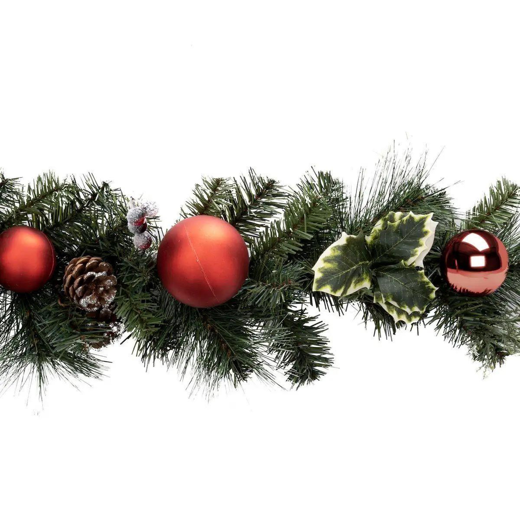 Voir la diapositive 2 : ATMOSPHERA Guirlande de noël  branche boules  200cm vert