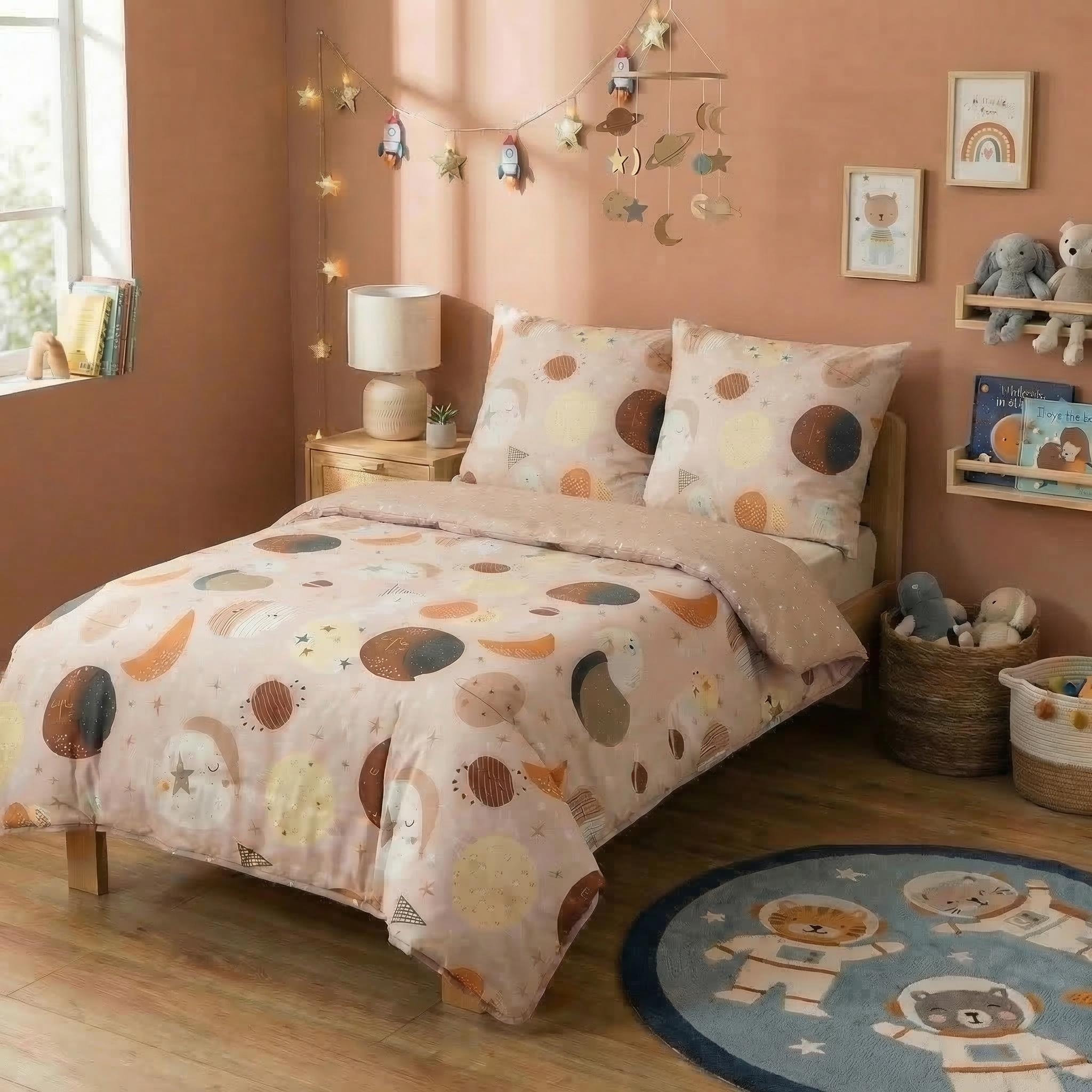 HOUSSE DE REVE Parure de lit en coton celestine. Coloris disponibles : Multicolore