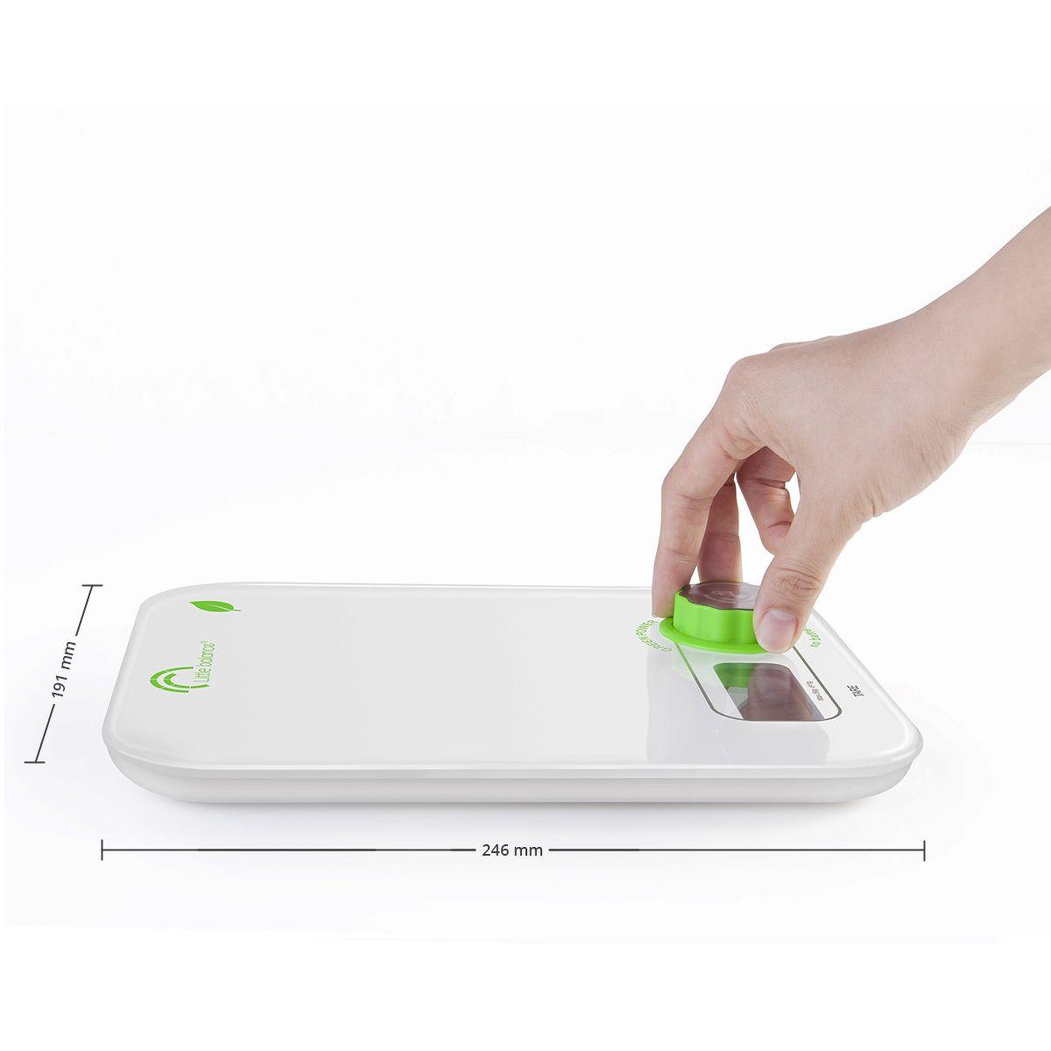 Voir la diapositive 2 : LITTLE BALANCE Balance de cuisine Green Power sans pile Kinetic blanche
