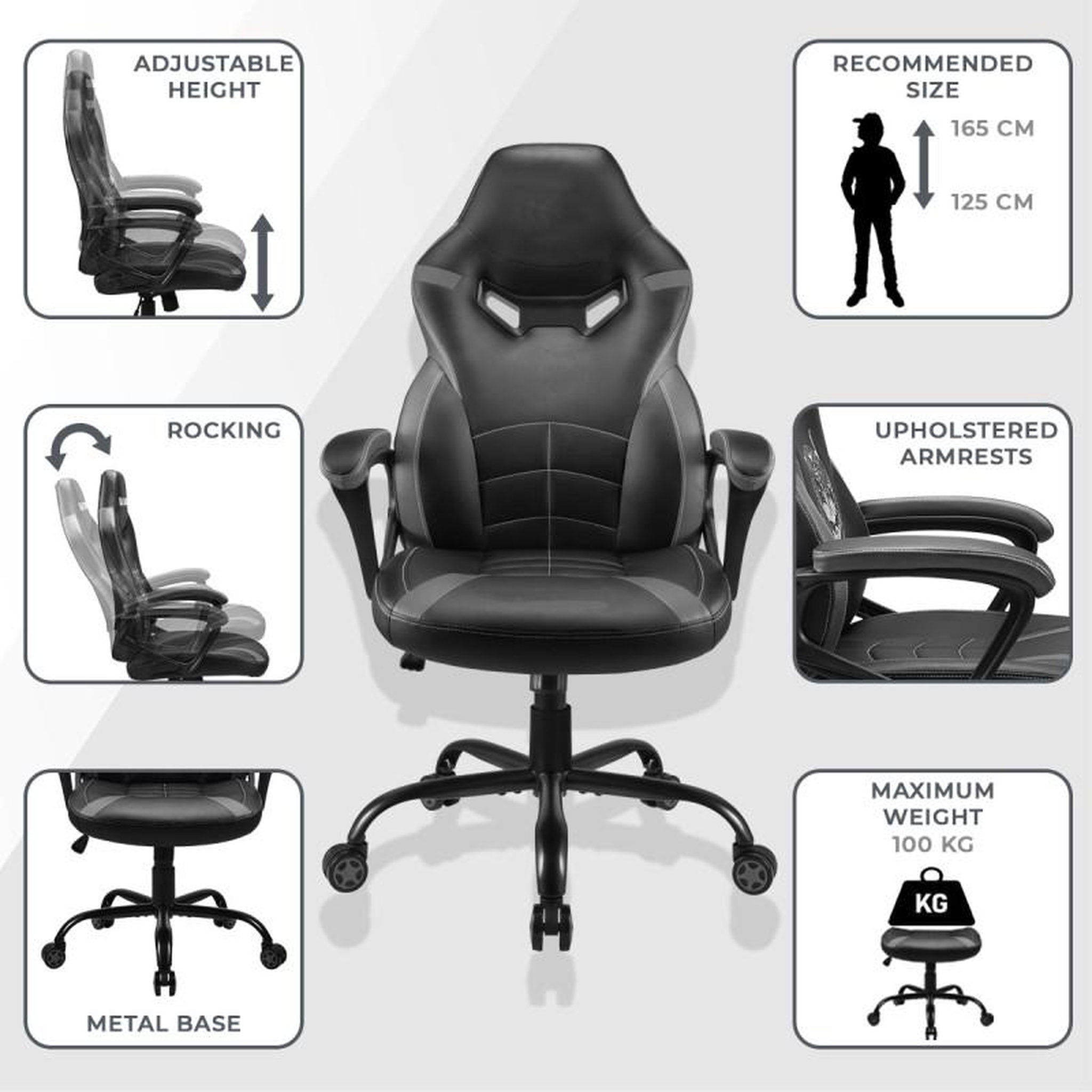 Voir la diapositive 2 : Subsonic Chaise gaming enfant Batman - Power Up