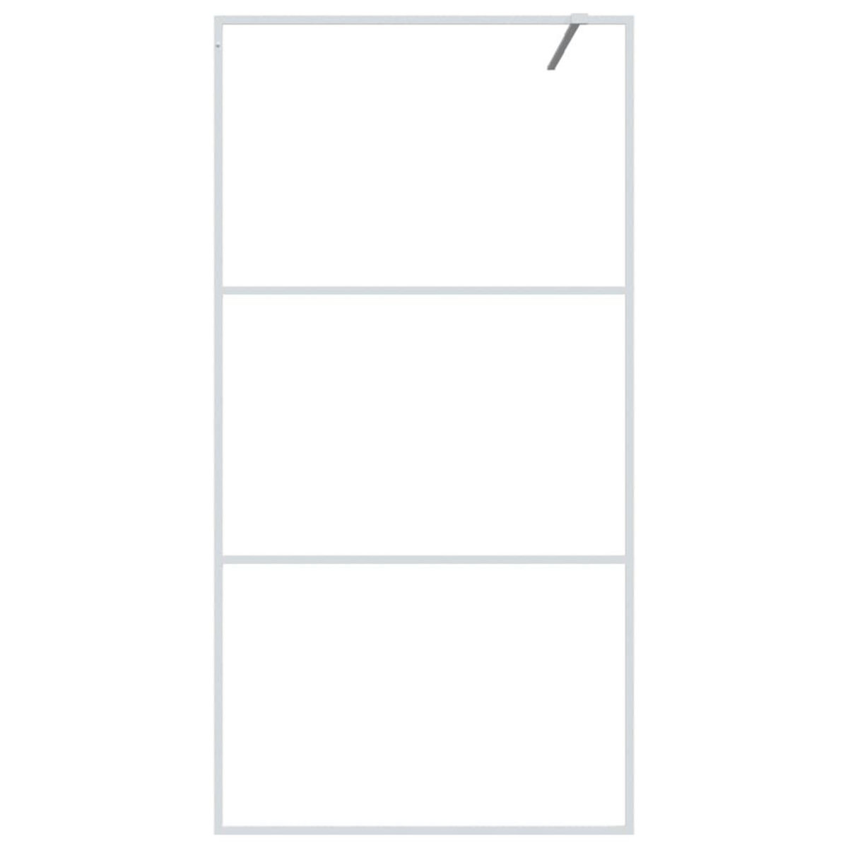 VIDAXL Paroi de douche Blanc 100x195 cm Verre ESG transparent