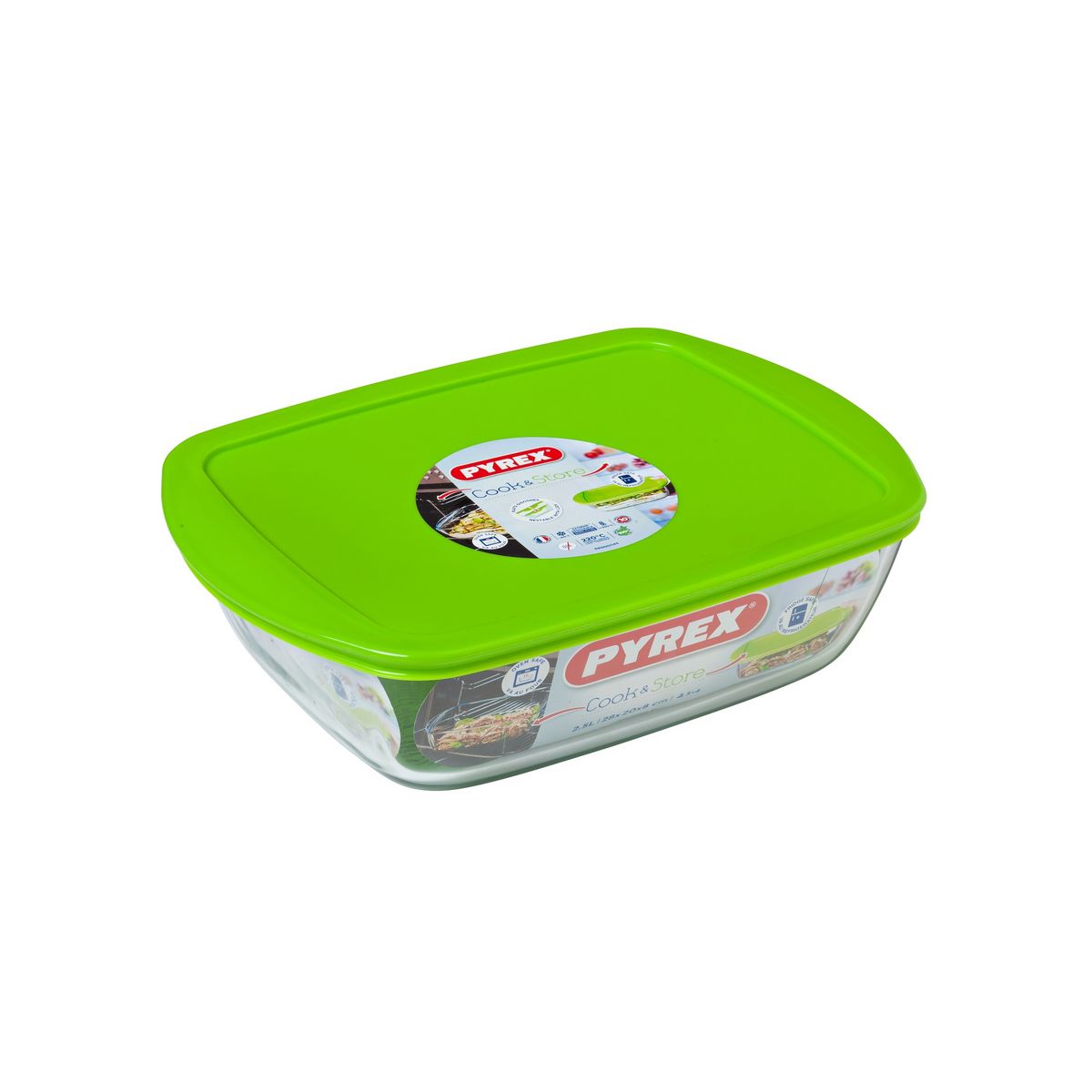PYREX Plat rectangulaire + couvercle 28 x 20 cm COOK & STORE