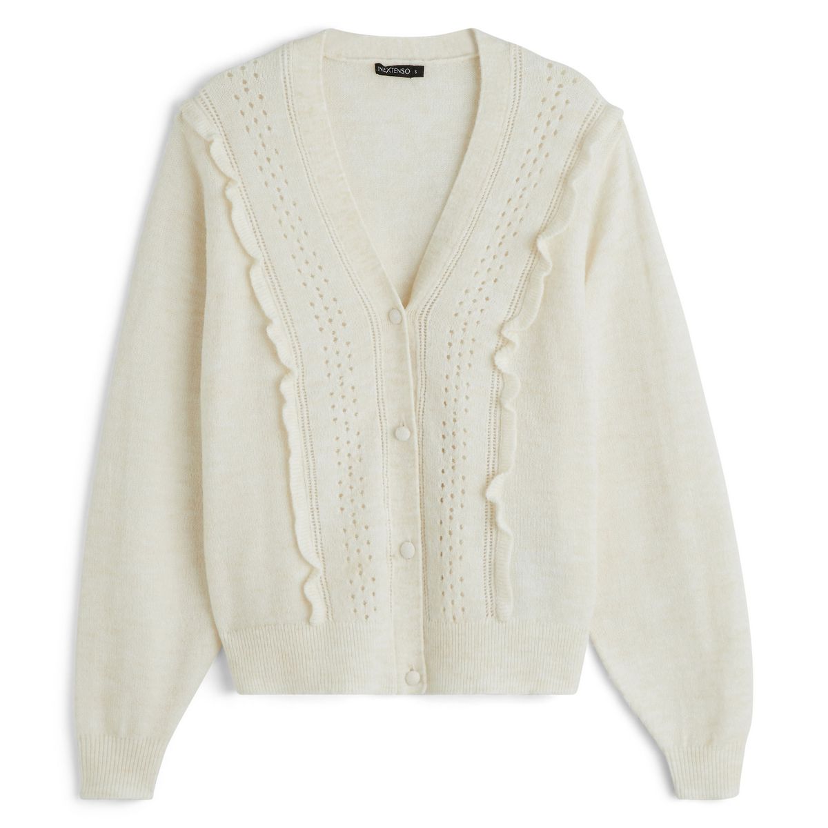 INEXTENSO Gilet à volants blanc femme