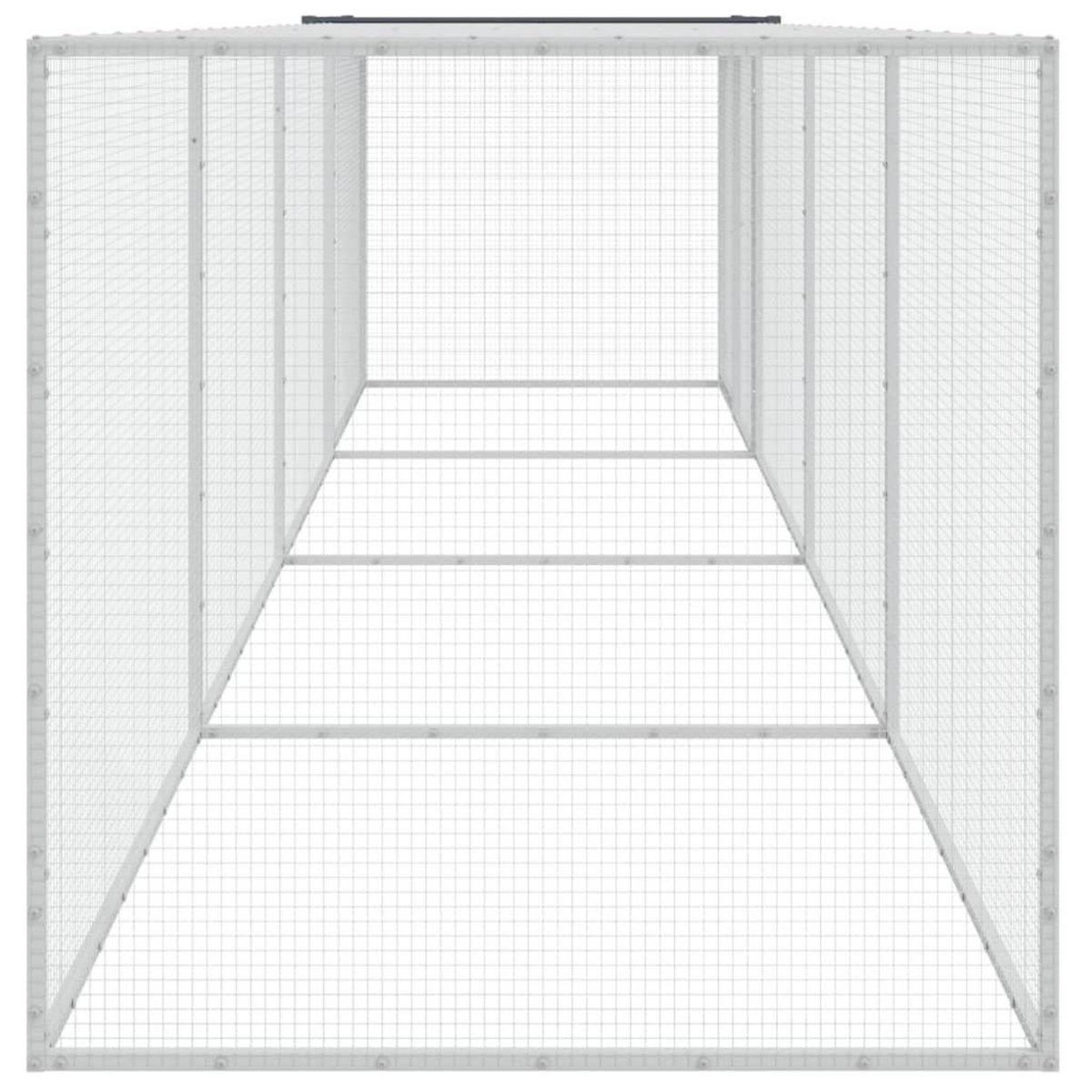 VIDAXL Poulailler avec toit anthracite 403x98x90 cm acier galvanise