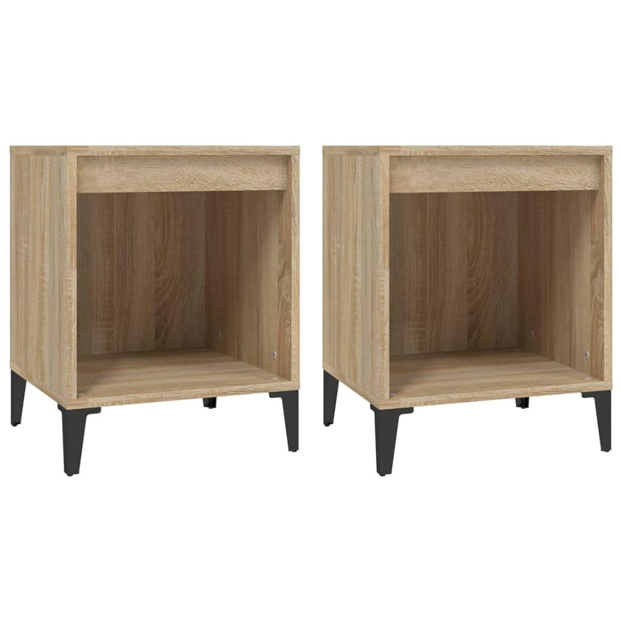 Voir la diapositive 2 : VIDAXL Tables de chevet 2 pcs Chene sonoma 40x35x50 cm