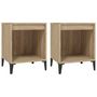 Voir la diapositive 2 : VIDAXL Tables de chevet 2 pcs Chene sonoma 40x35x50 cm
