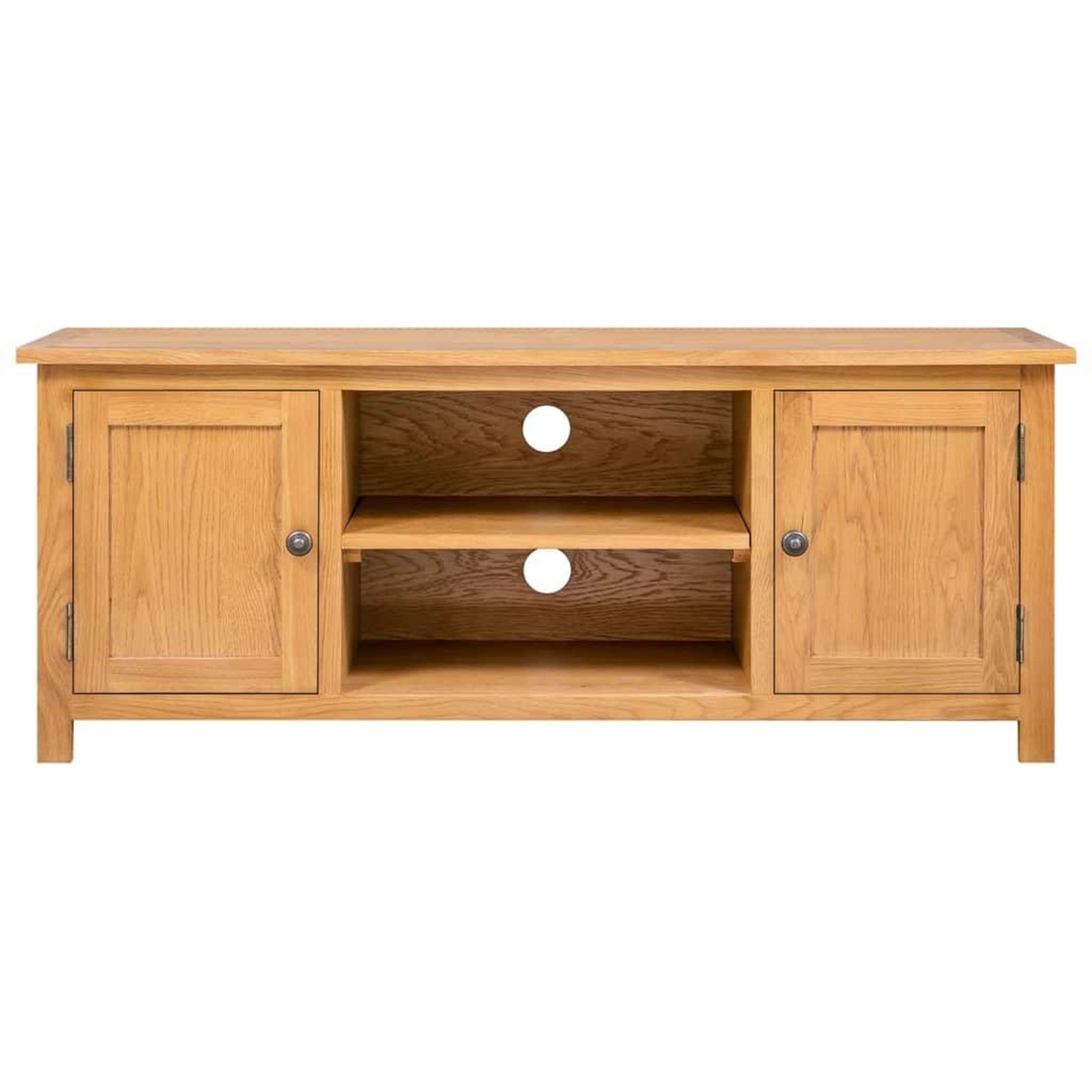 Voir la diapositive 3 : VIDAXL Meuble tv 110x35x44 cm bois de chene massif