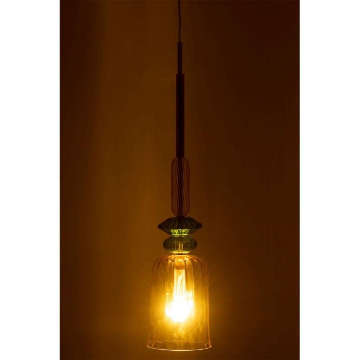 Paris Prix Lampe Suspension en Verre  Zoe  160cm Jaune