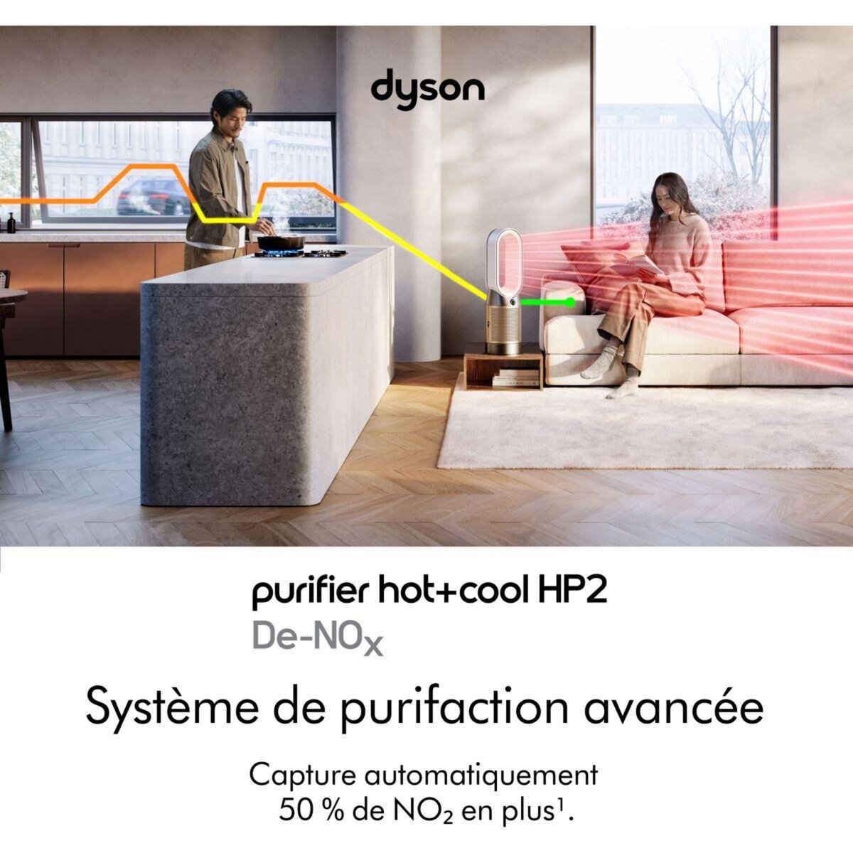 Dyson Purificateur d'air, ventilateur, chauffage HP12 Purifier Hot+Cool De-Nox
