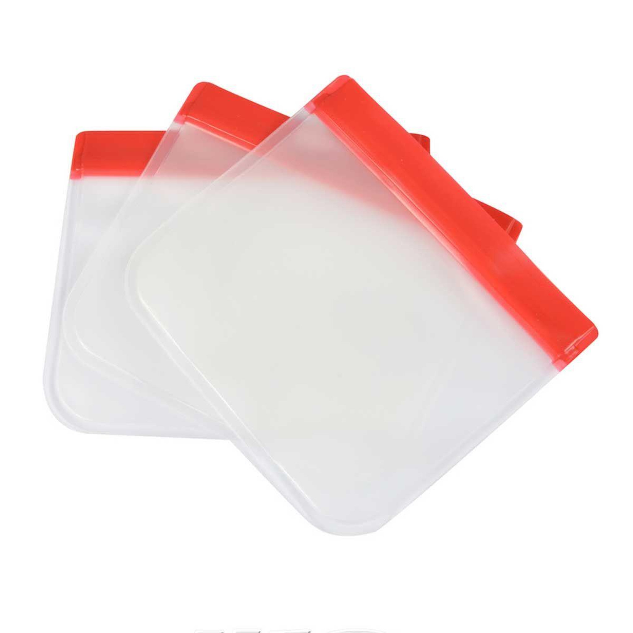 HOMEA Lot de 3 sacs alimentaires  réutilisables  0,4l transparent