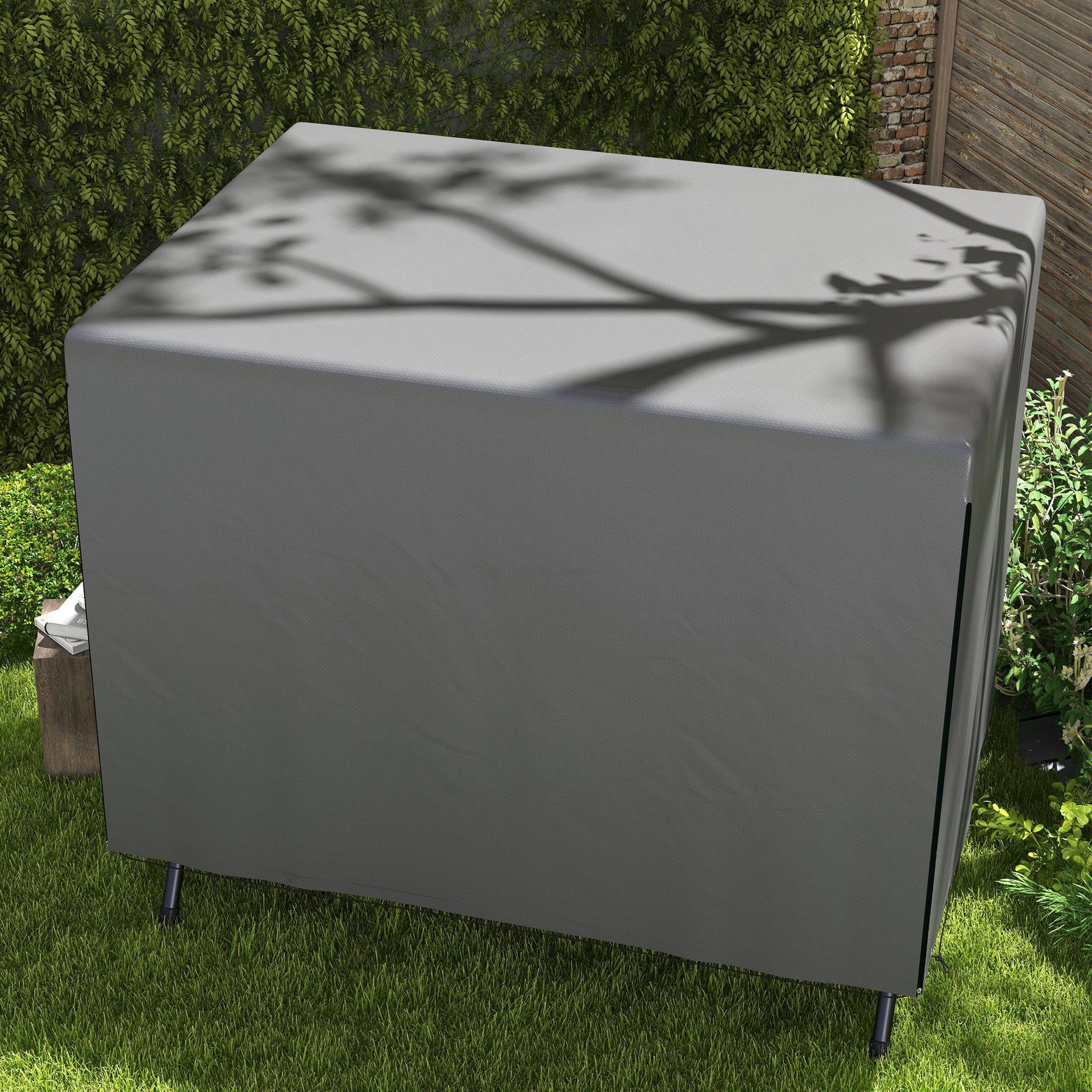 Voir la diapositive 4 : OUTSUNNY Housse de protection balancelle de jardin bâche étanche dim. 2,15l x 1,55l x 1,5h m pe gris