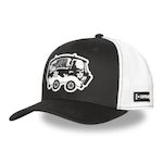CAPSLAB Casquette trucker prenium semi curved Logo Bakugo. Coloris disponibles : Noir
