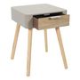 Voir la diapositive 3 : Paris Prix Table de Chevet 1 Tiroir  Bois  48cm Taupe