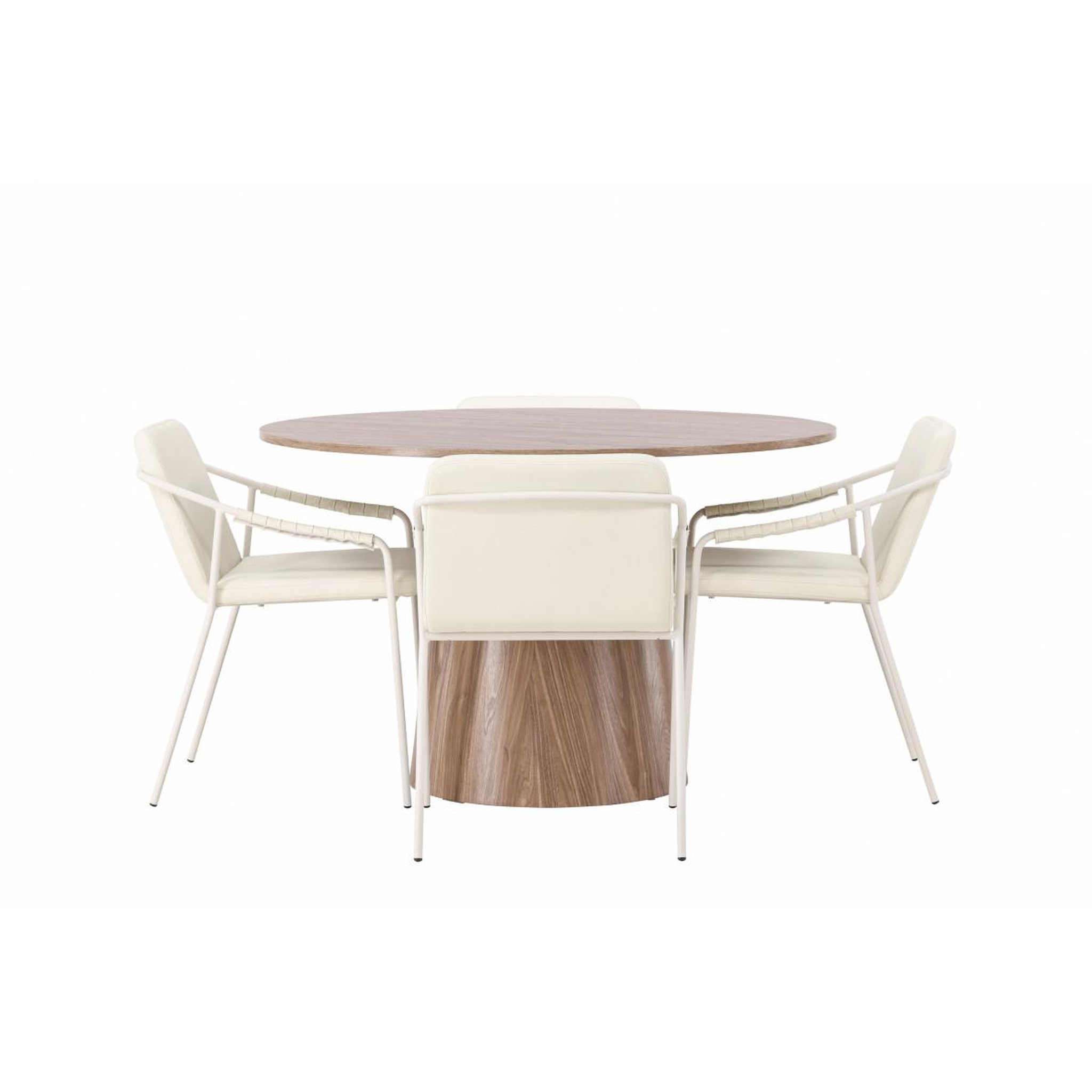 Voir la diapositive 2 : Paris Prix Ensemble table à manger & 4 chaises  lanzo & tvist  120cm beige & marron
