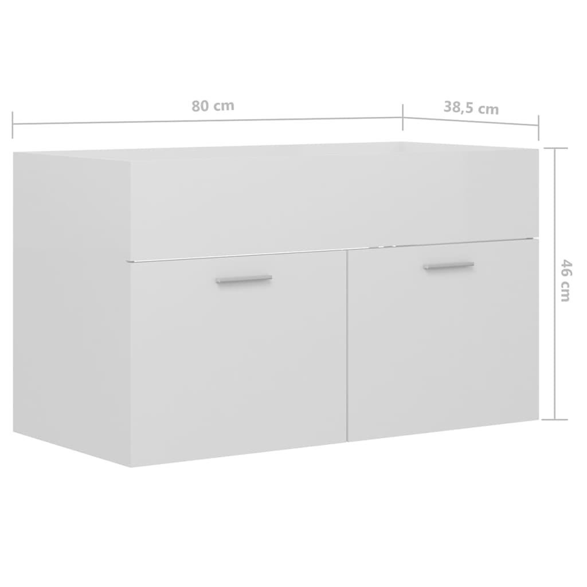Voir la diapositive 6 : VIDAXL Armoire d'evier avec lavabo integre Blanc brillant Agglomere