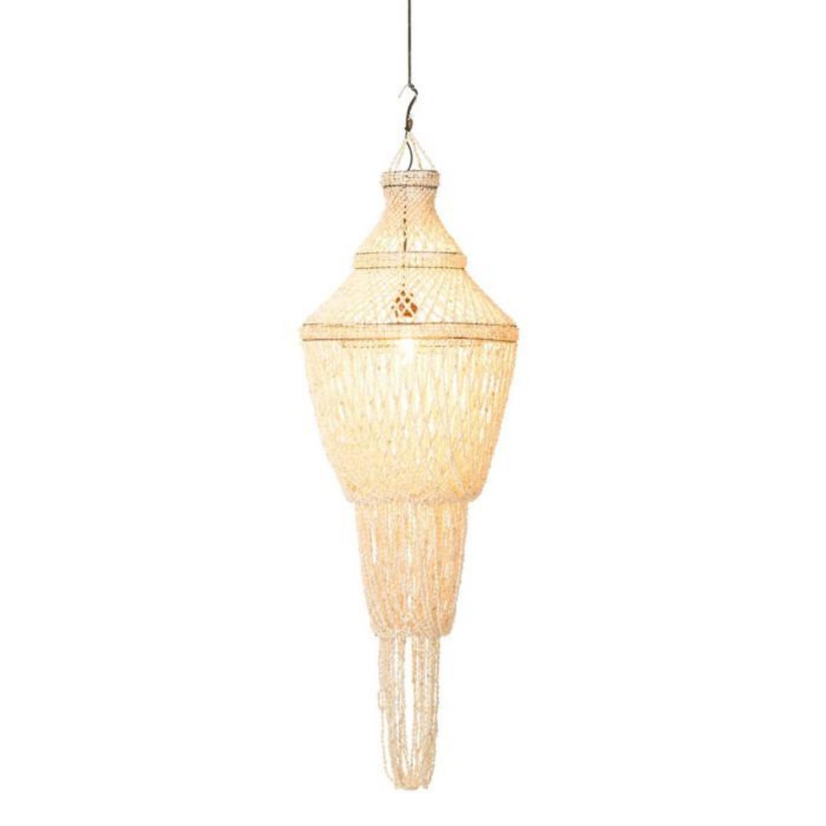 Paris Prix Lampe Suspension Coquillage  Daisy  176cm Naturel