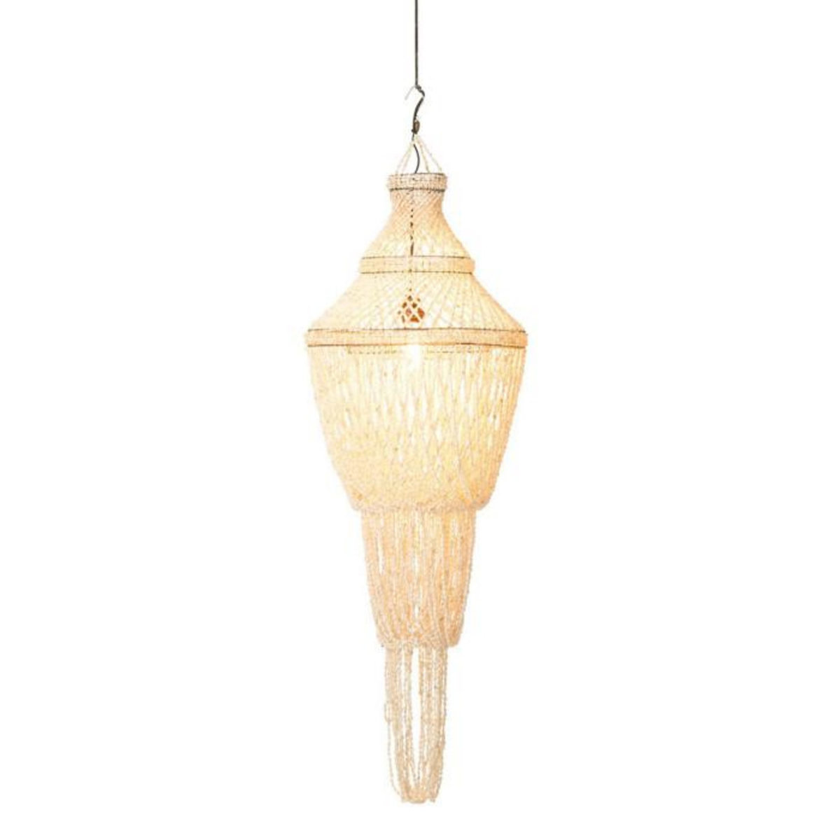 Paris Prix Lampe Suspension Coquillage  Daisy  176cm Naturel