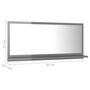 Voir la diapositive 6 : VIDAXL Miroir salle de bain Gris brillant 80x10,5x37cm Bois ingenierie