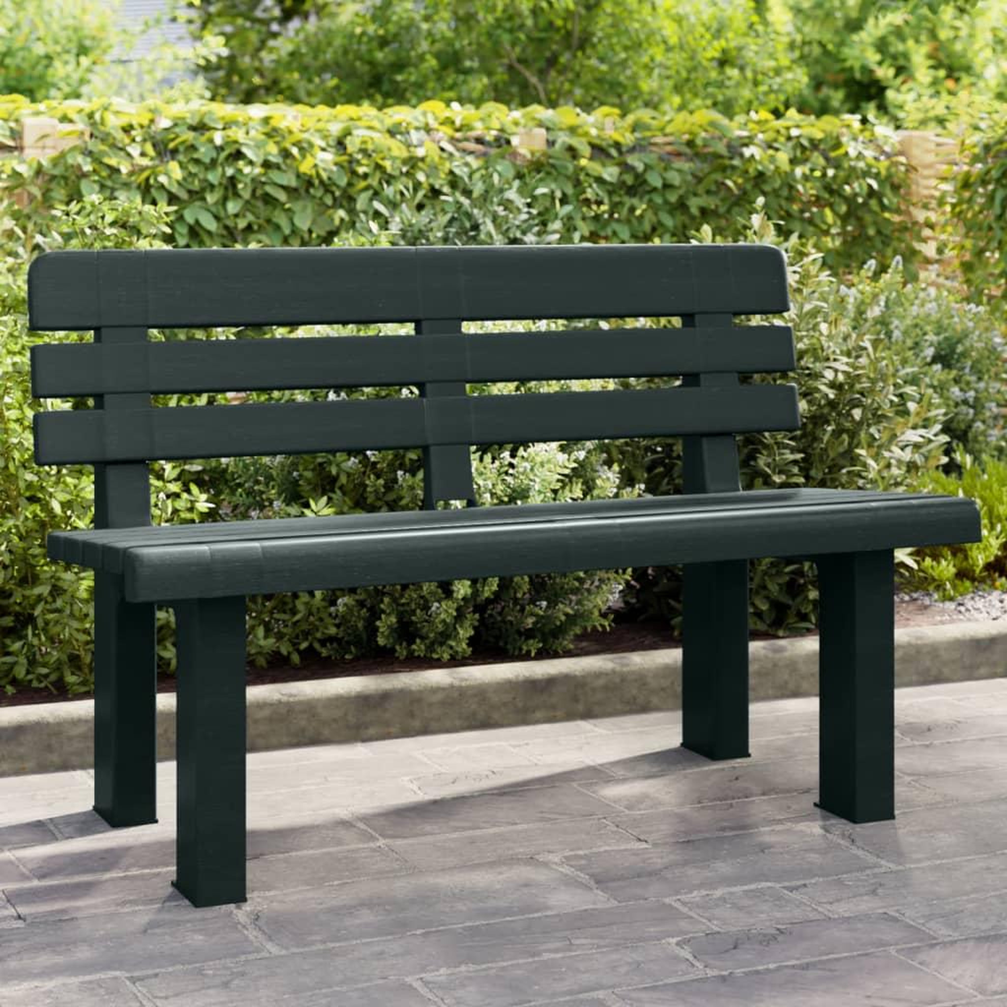 VIDAXL Banc de jardin vert 110x52x71 cm polypropylene