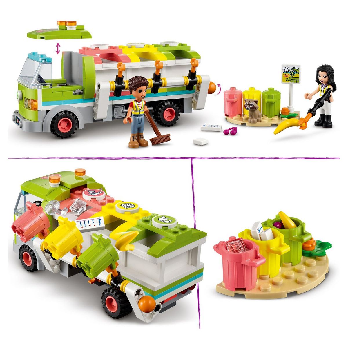 LEGO Friends 41712 Le Camion de Recyclage, Jouet Éducatif, avec Mini-poupée Emma